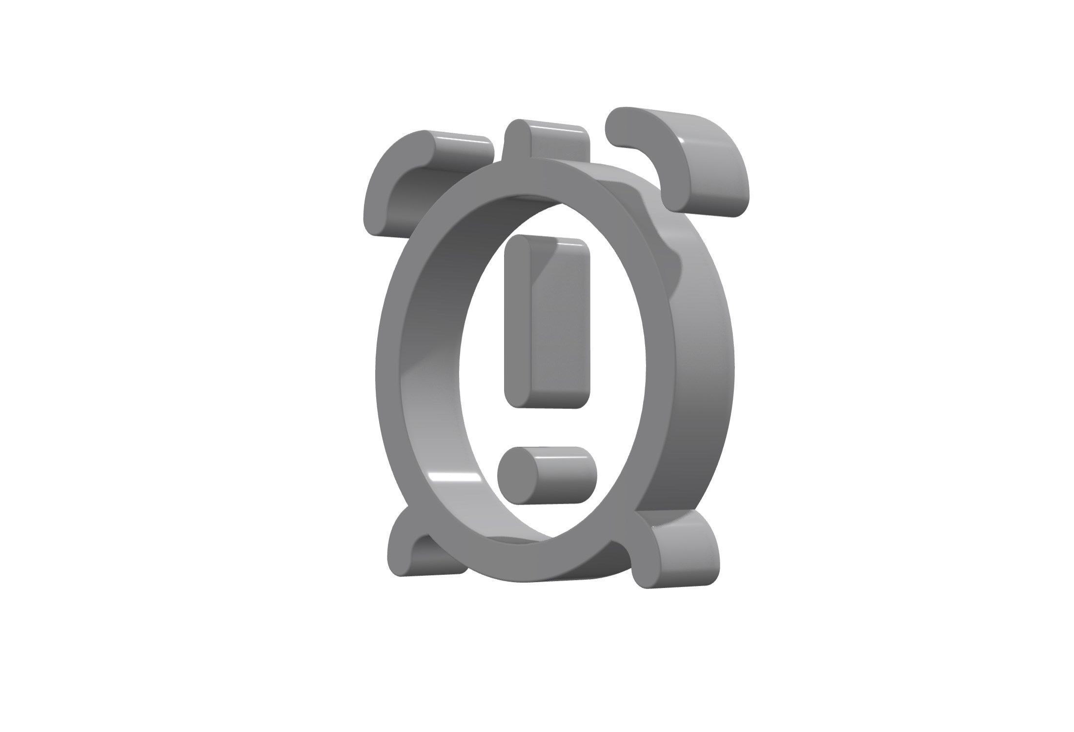 3d alarm exclamation icon 3d model Low-poly 3D model_11
