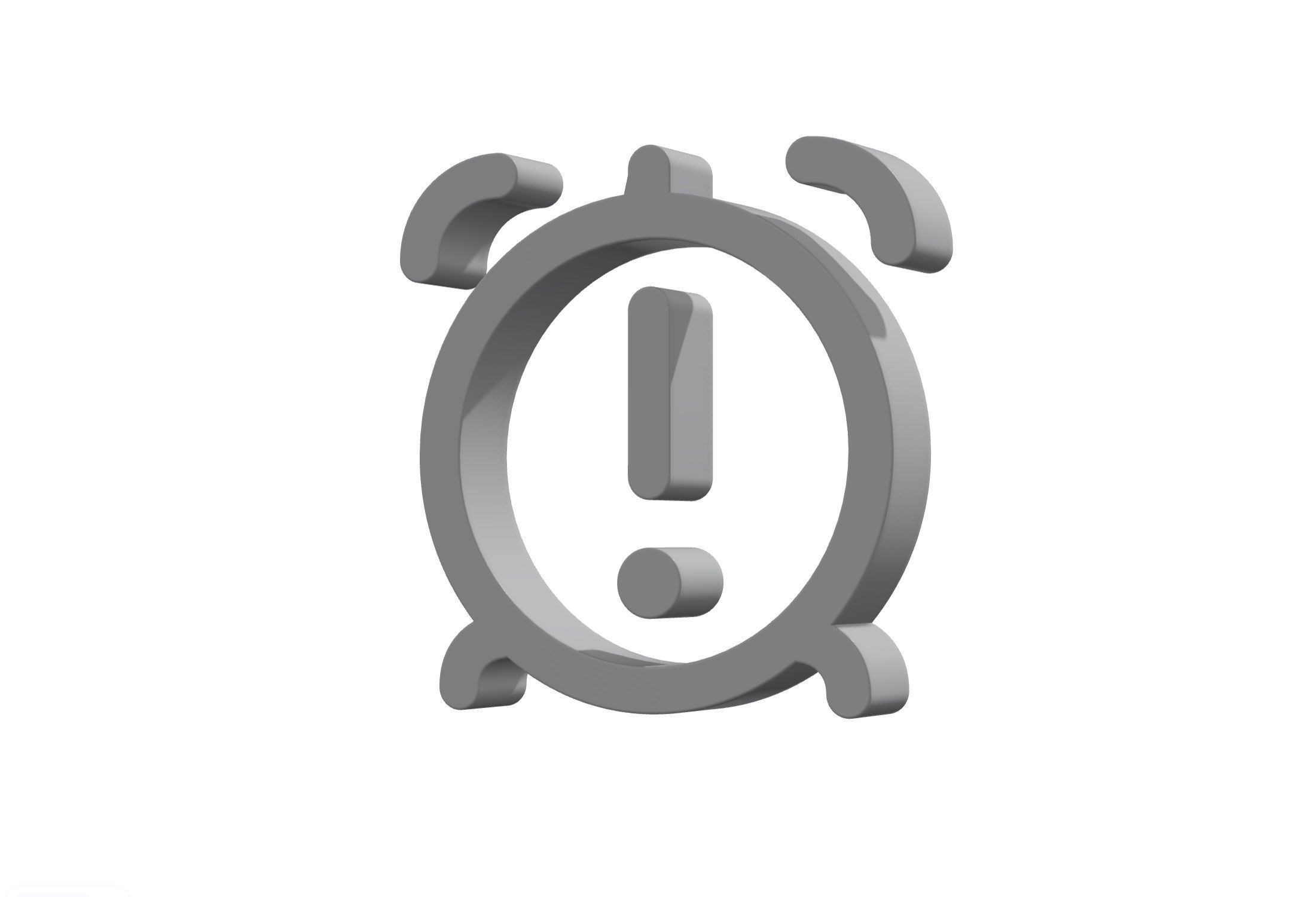 3d alarm exclamation icon 3d model Low-poly 3D model_12