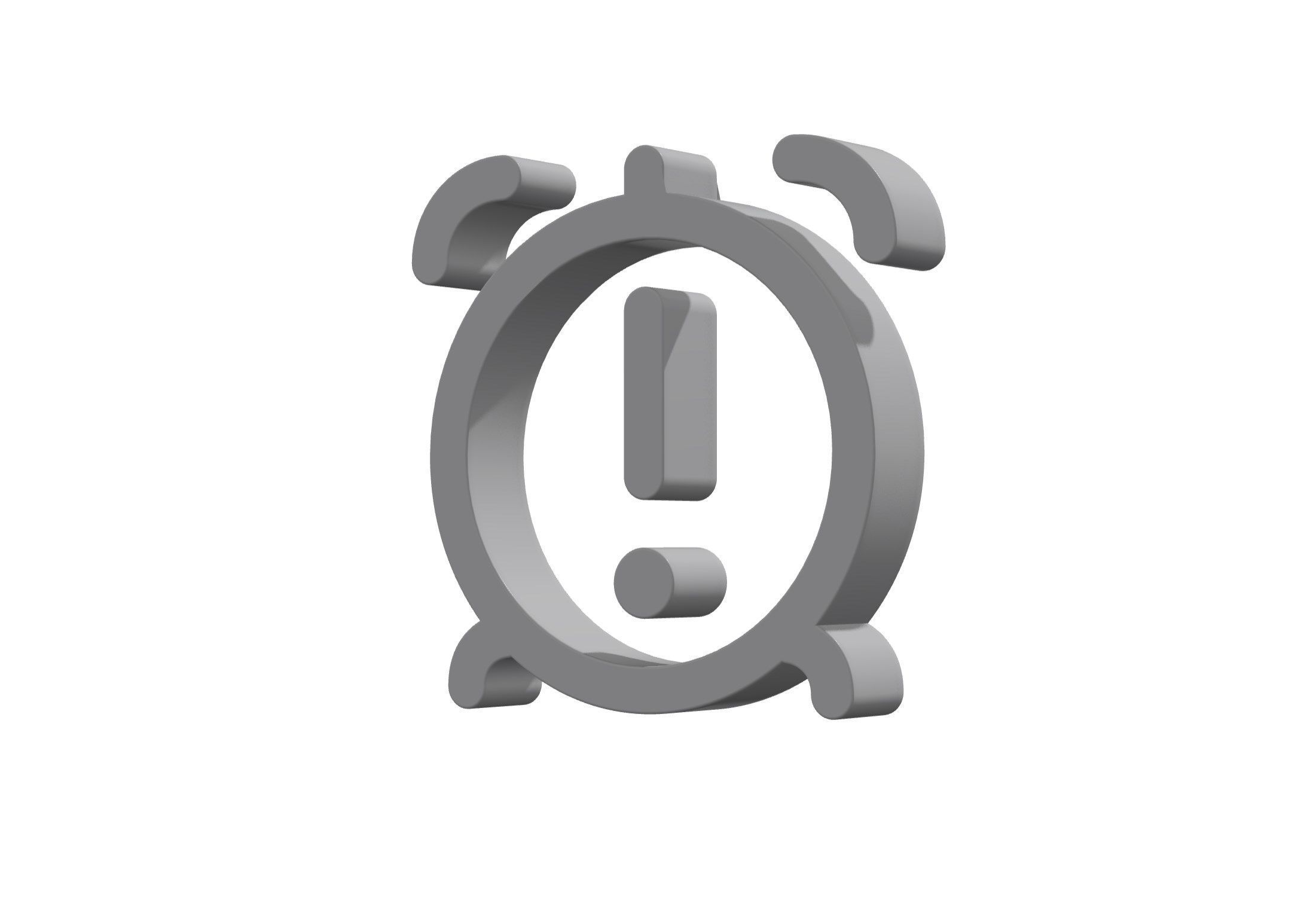 3d alarm exclamation icon 3d model Low-poly 3D model_6