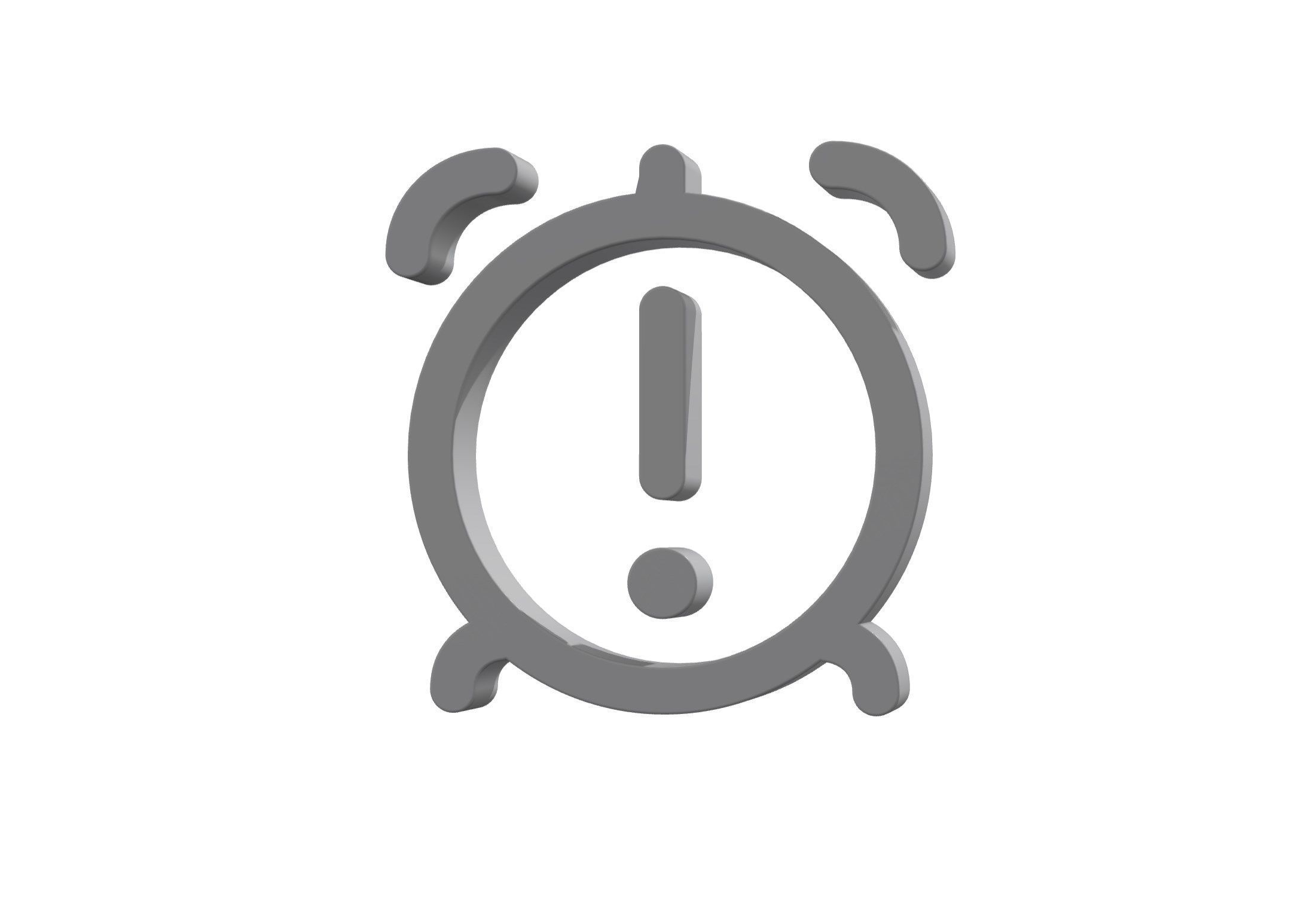 3d alarm exclamation icon 3d model Low-poly 3D model_1