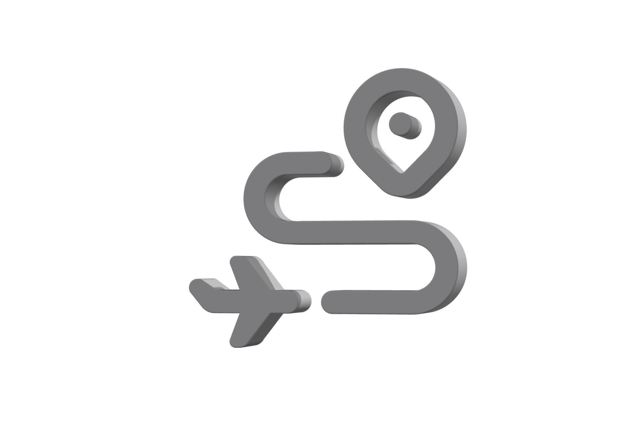 3d airplane journey icon Low-poly 3D model_4