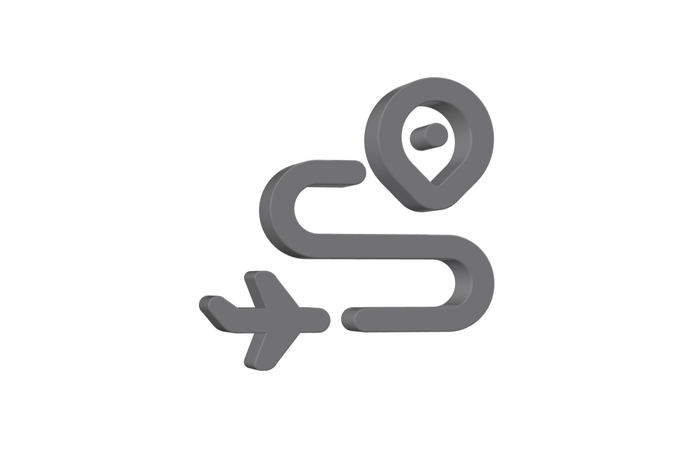 3d airplane journey icon Low-poly 3D model_5