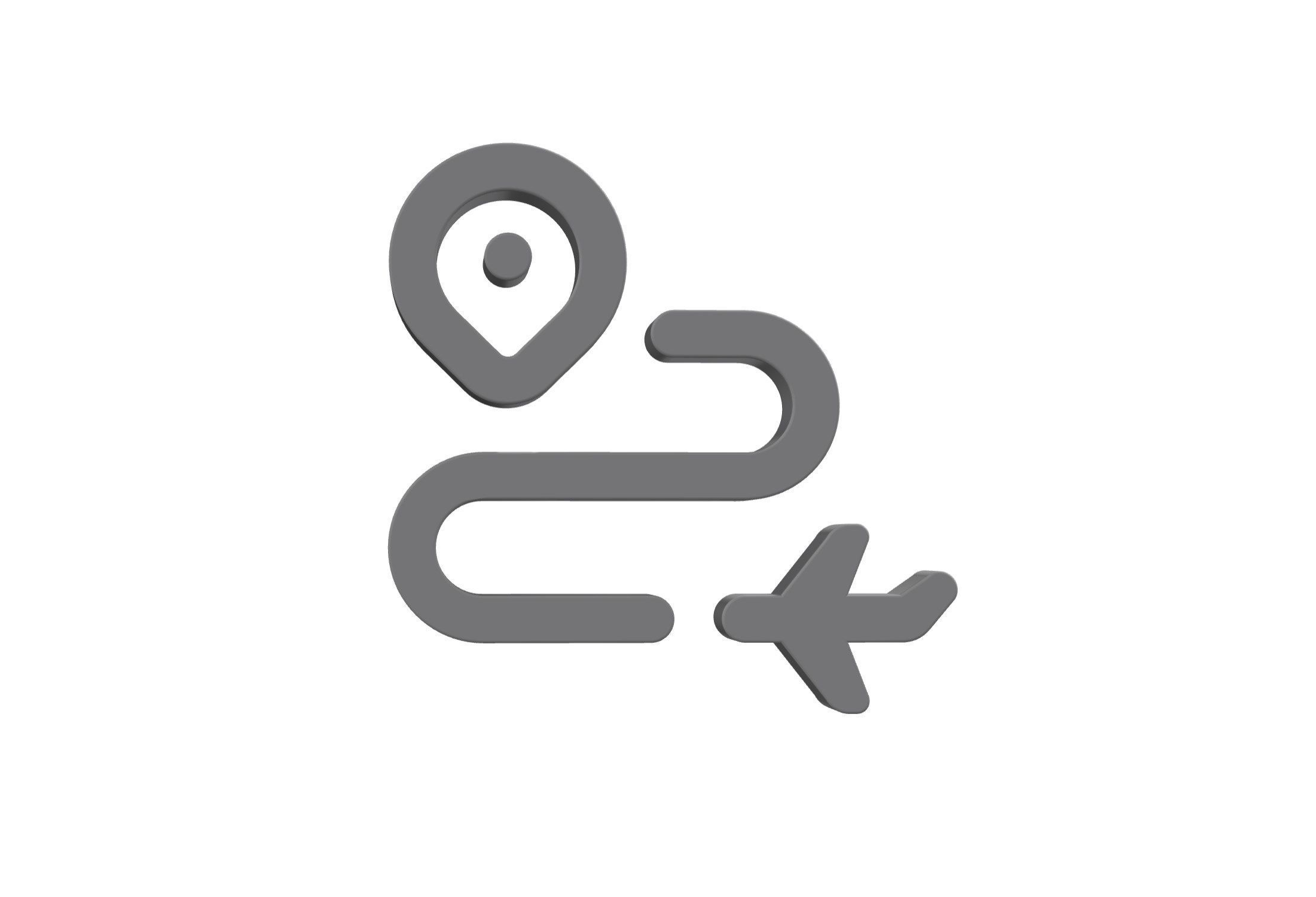 3d airplane journey icon Low-poly 3D model_10