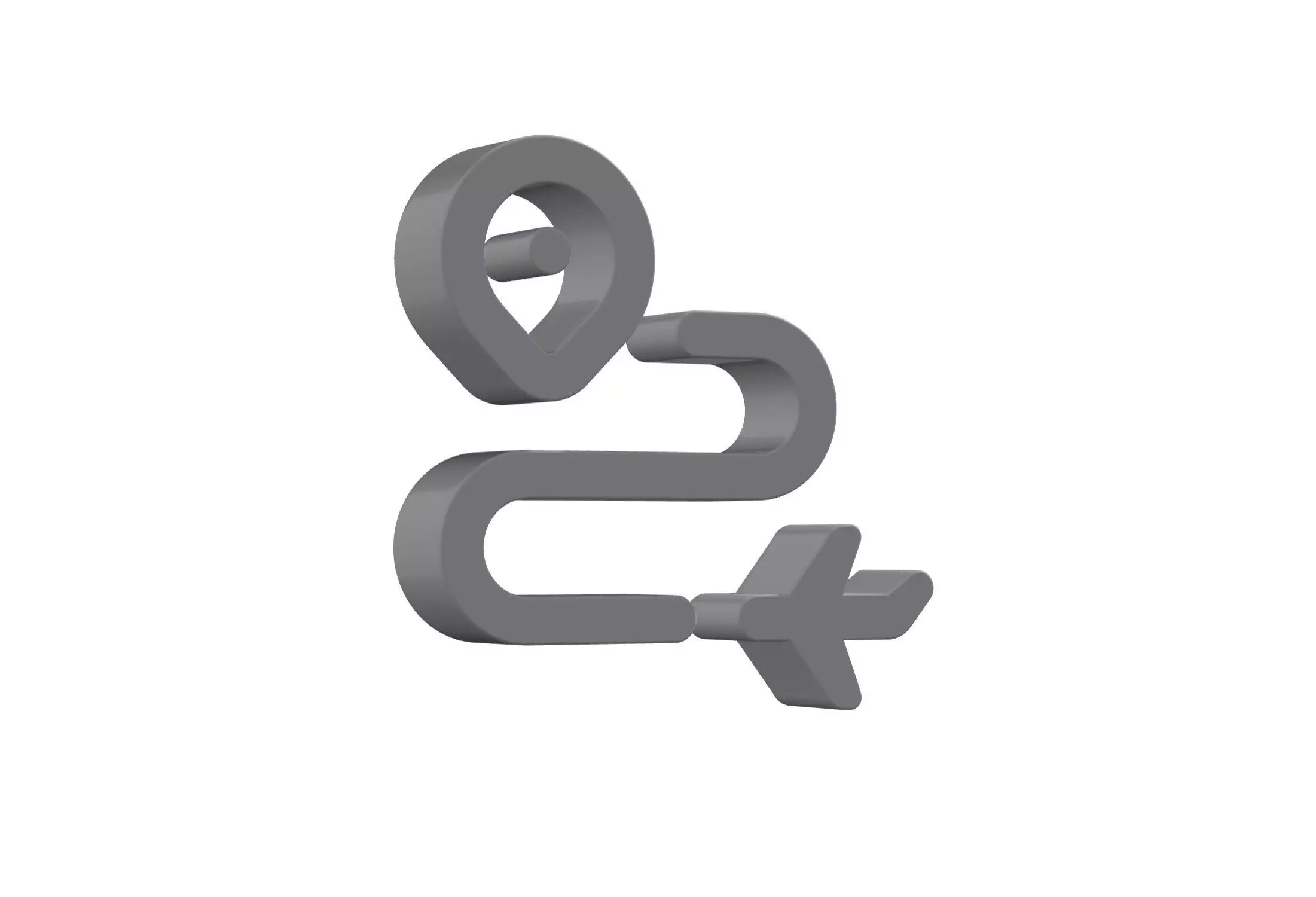 3d airplane journey icon Low-poly 3D model_0