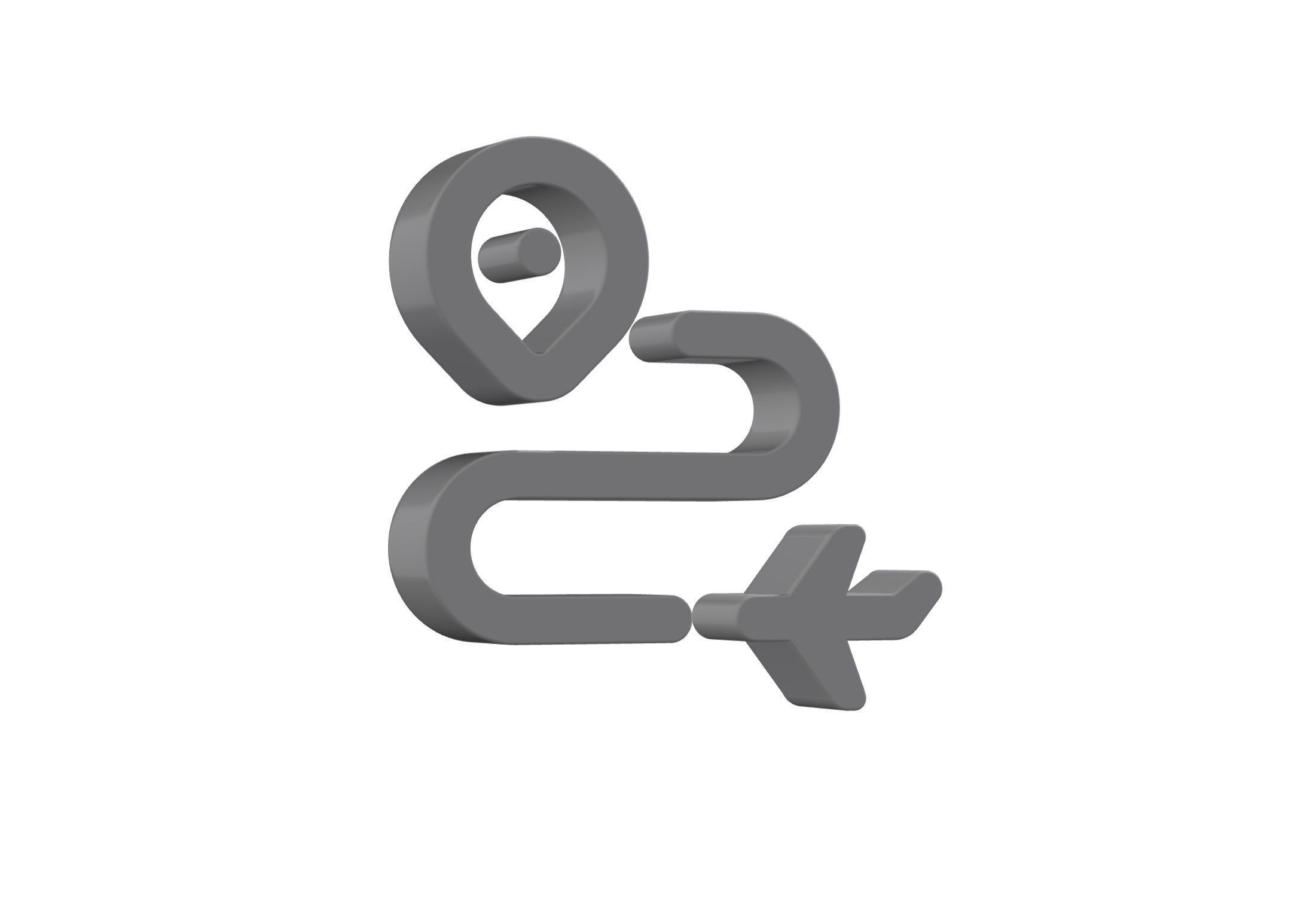 3d airplane journey icon Low-poly 3D model_9