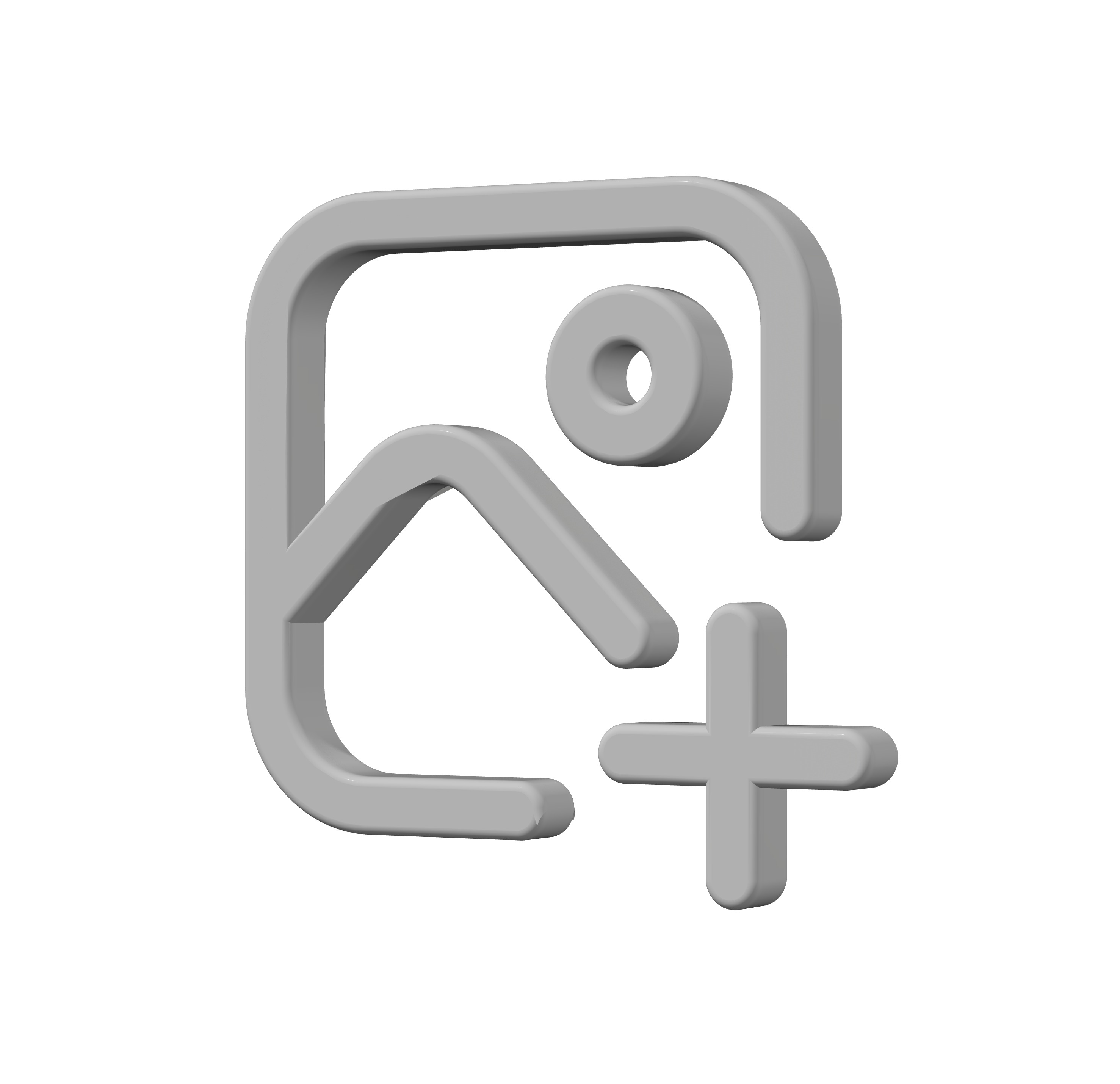 3d add image icon Low-poly 3D model_6