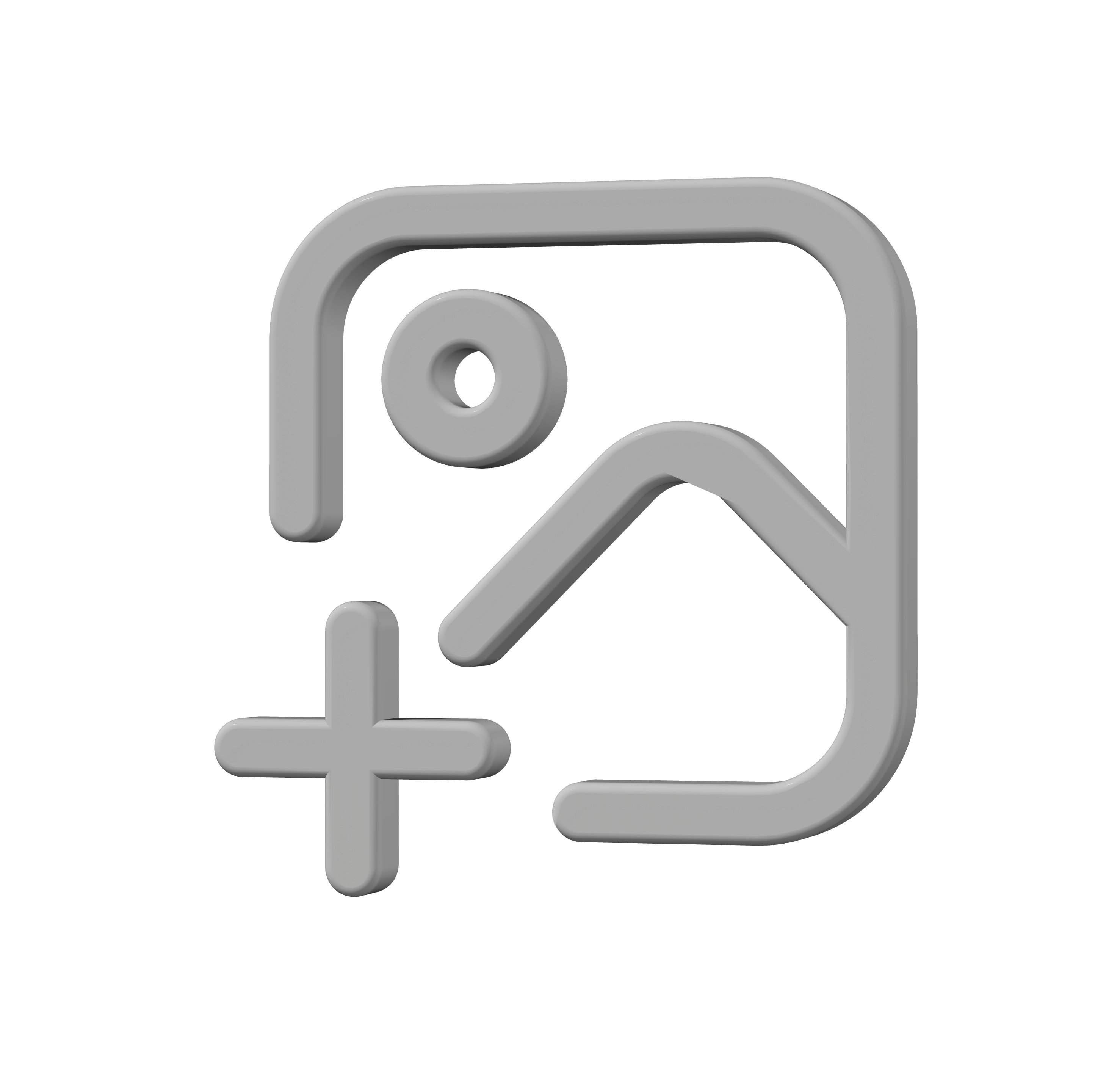 3d add image icon Low-poly 3D model_3