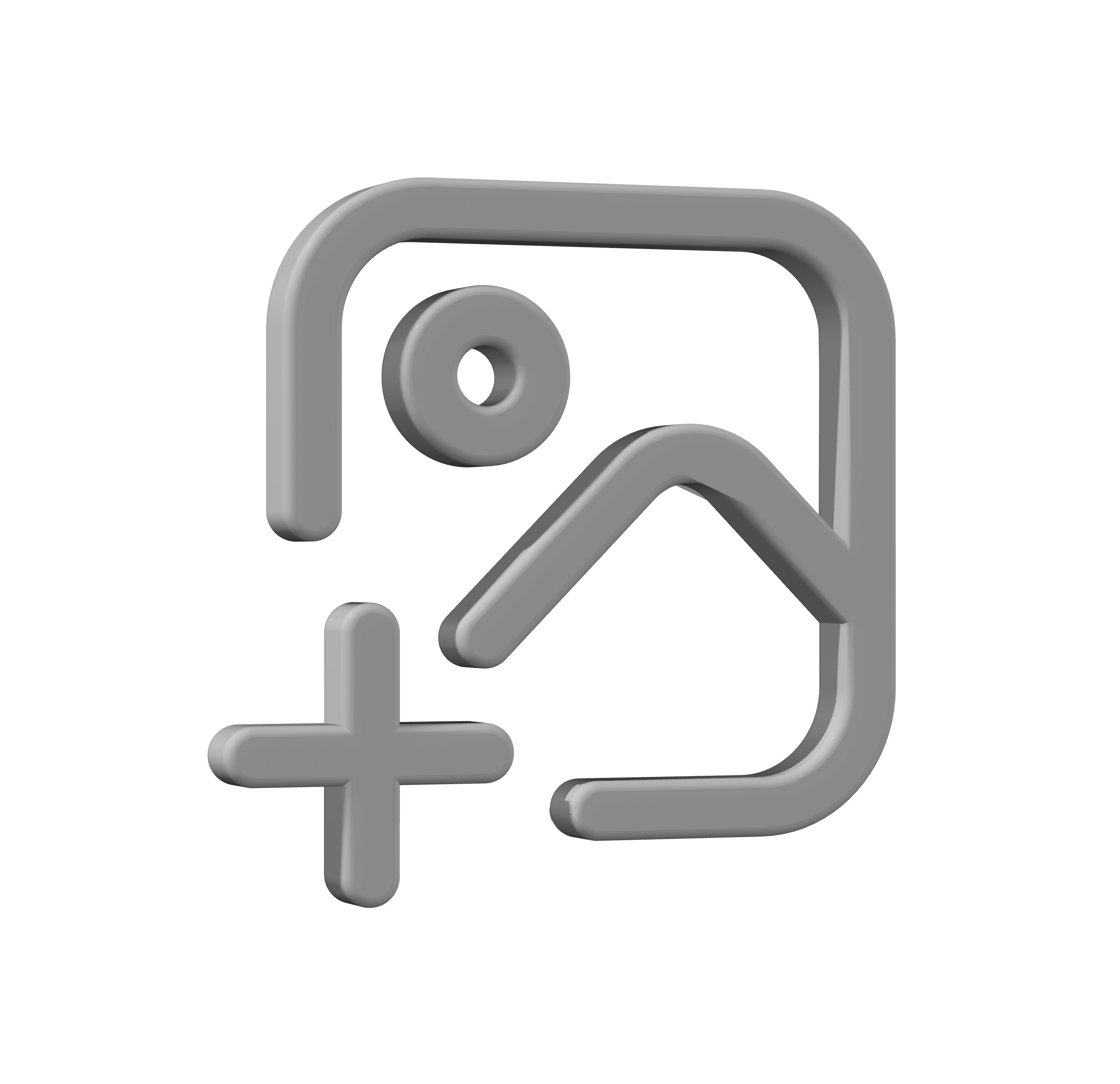 3d add image icon Low-poly 3D model_4