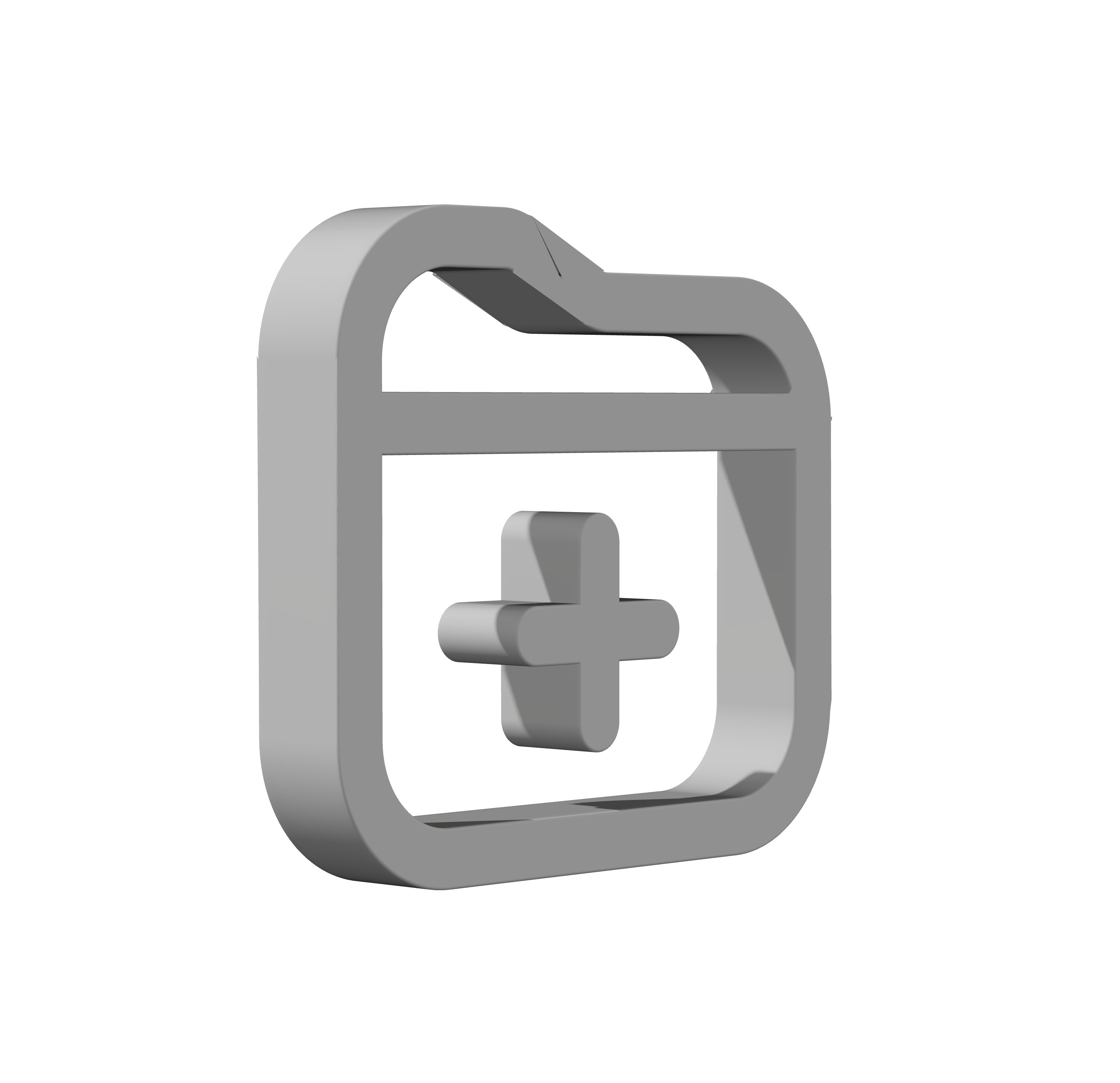 3d add folder icon Low-poly 3D model_1