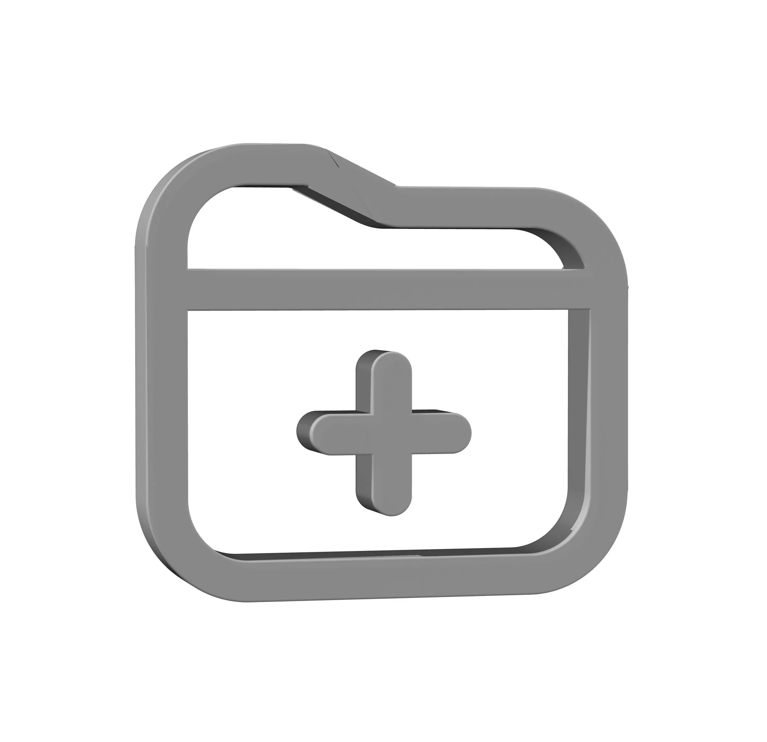 3d add folder icon Low-poly 3D model_0