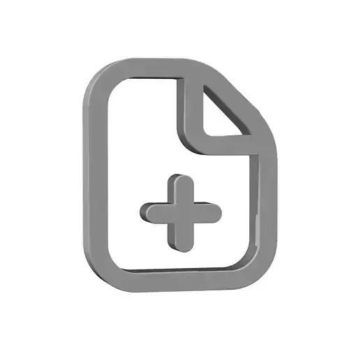 3d add document icon Low-poly 3D model