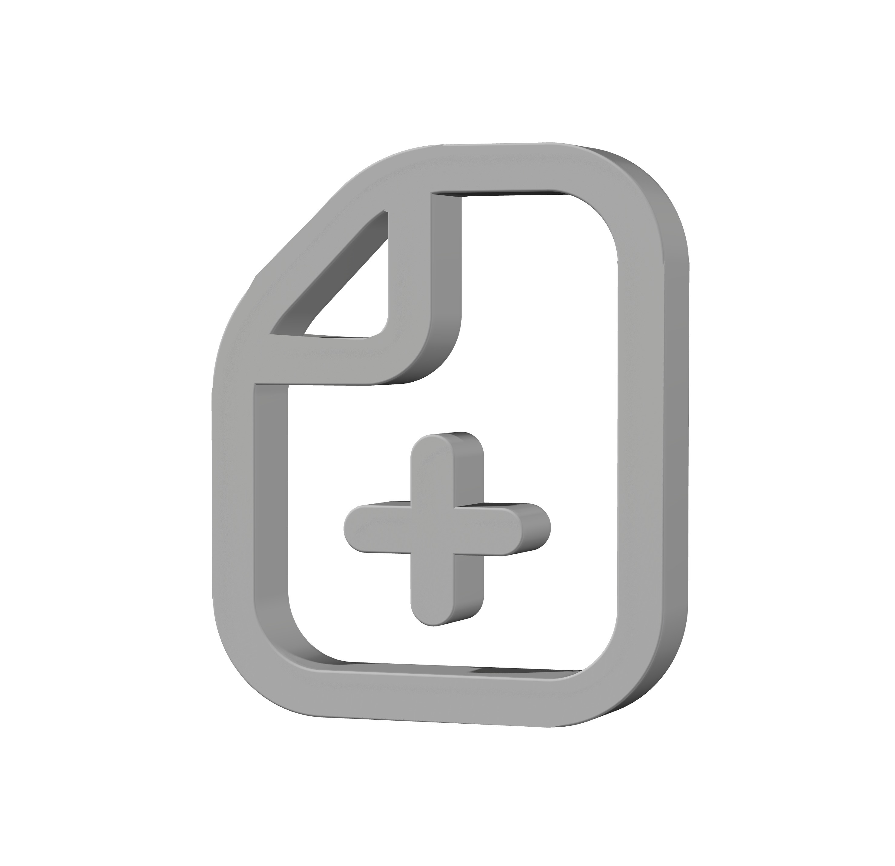 3d add document icon Low-poly 3D model_5