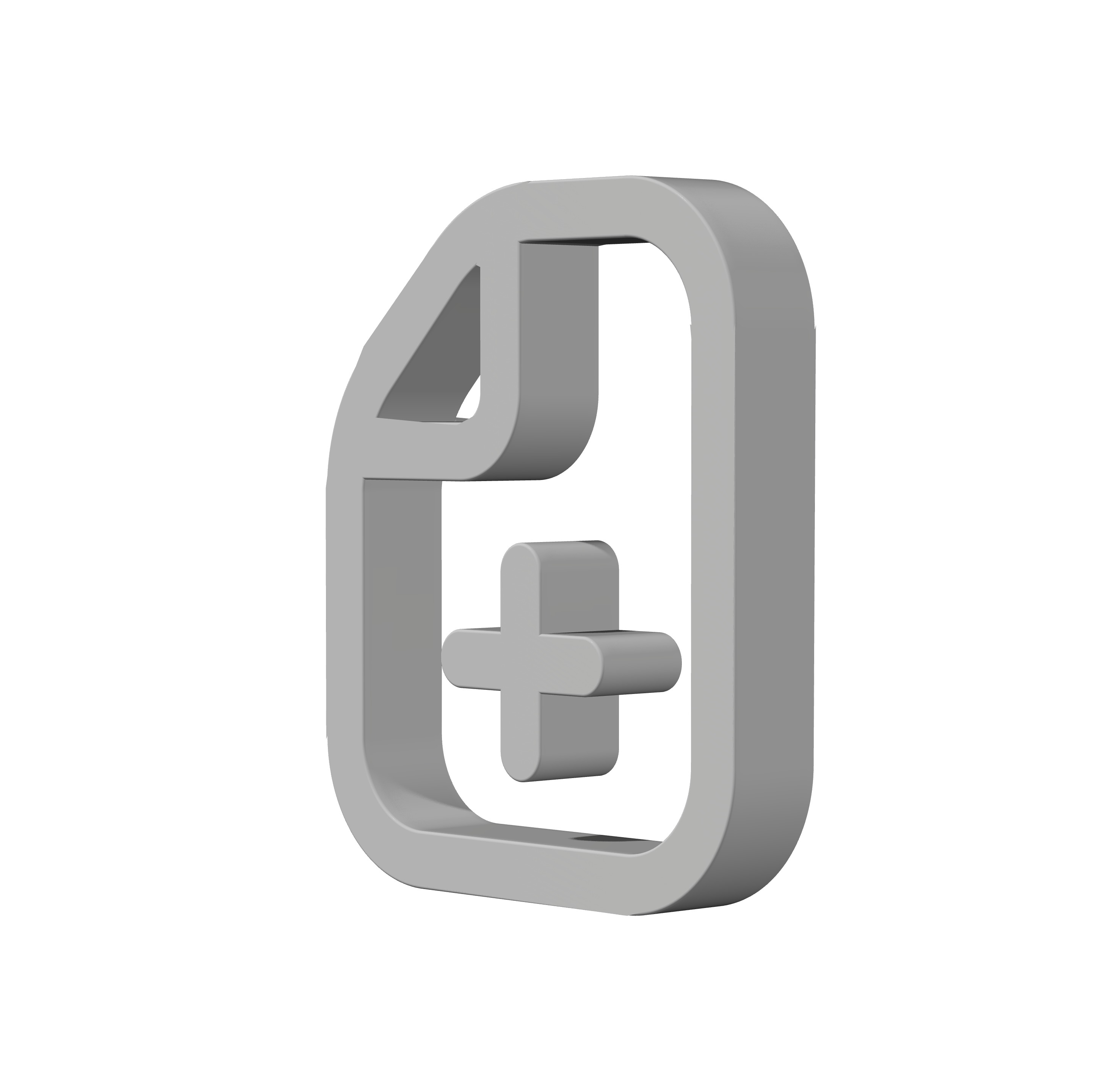 3d add document icon Low-poly 3D model_4