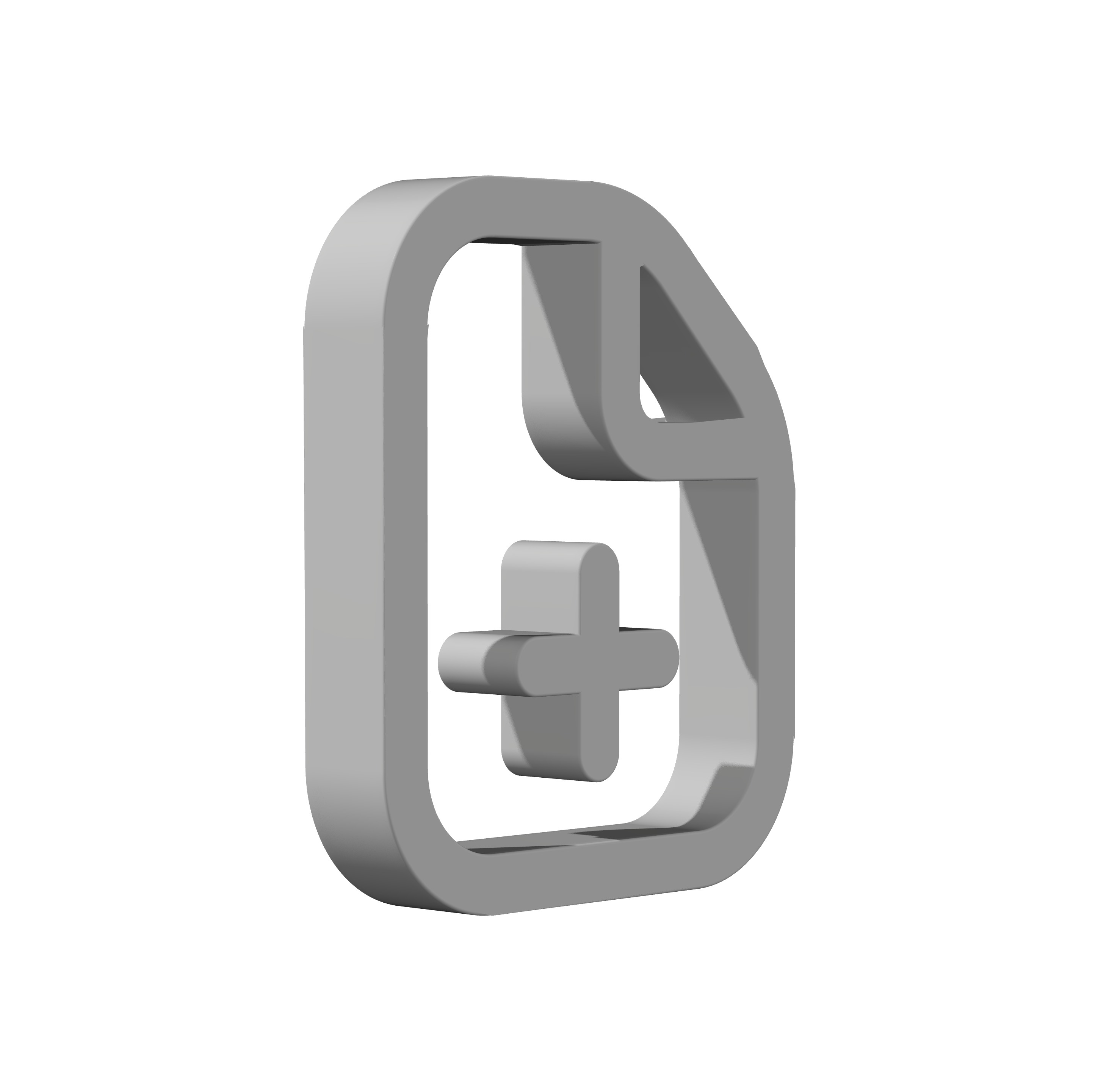 3d add document icon Low-poly 3D model_1