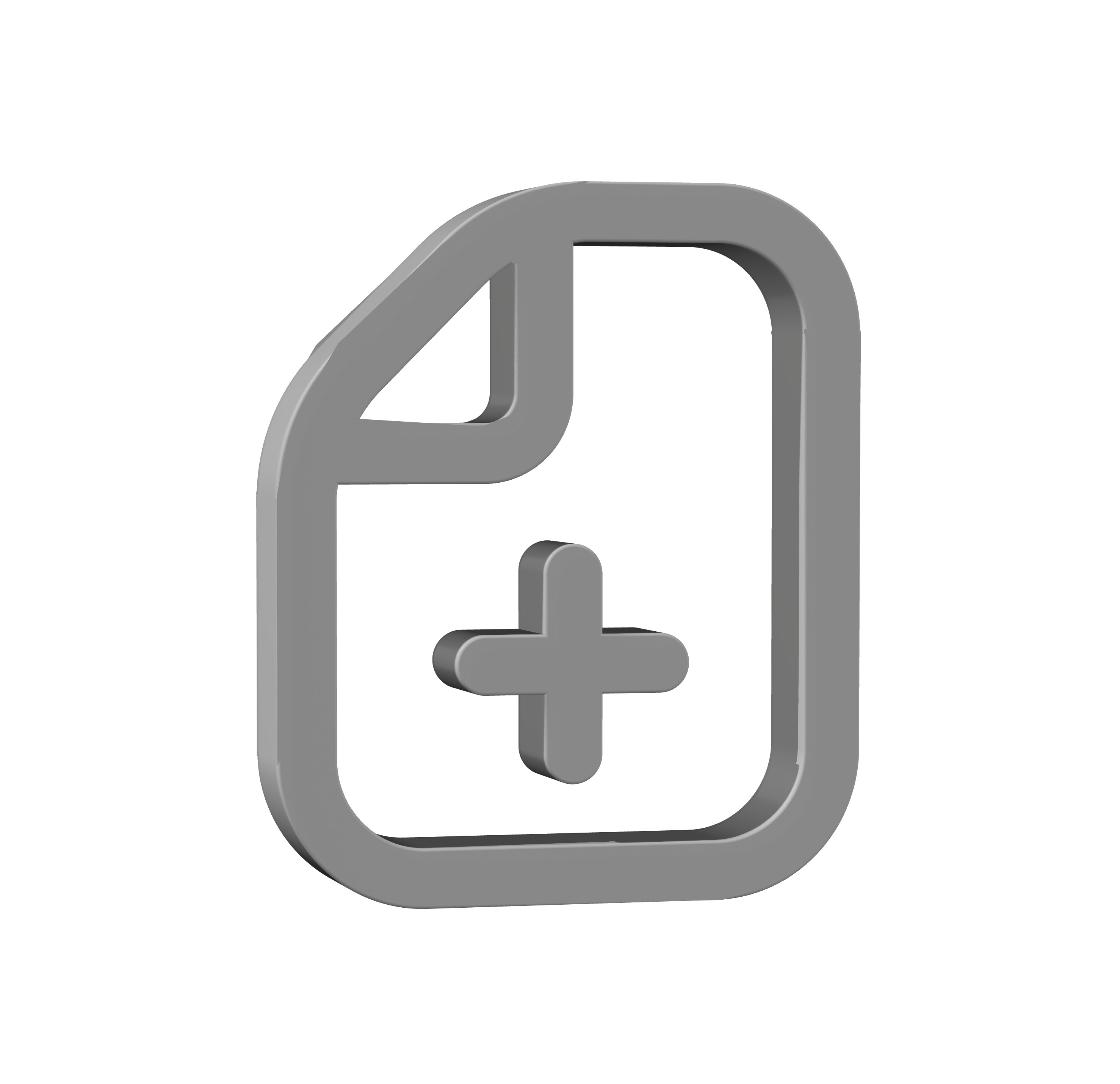 3d add document icon Low-poly 3D model_6