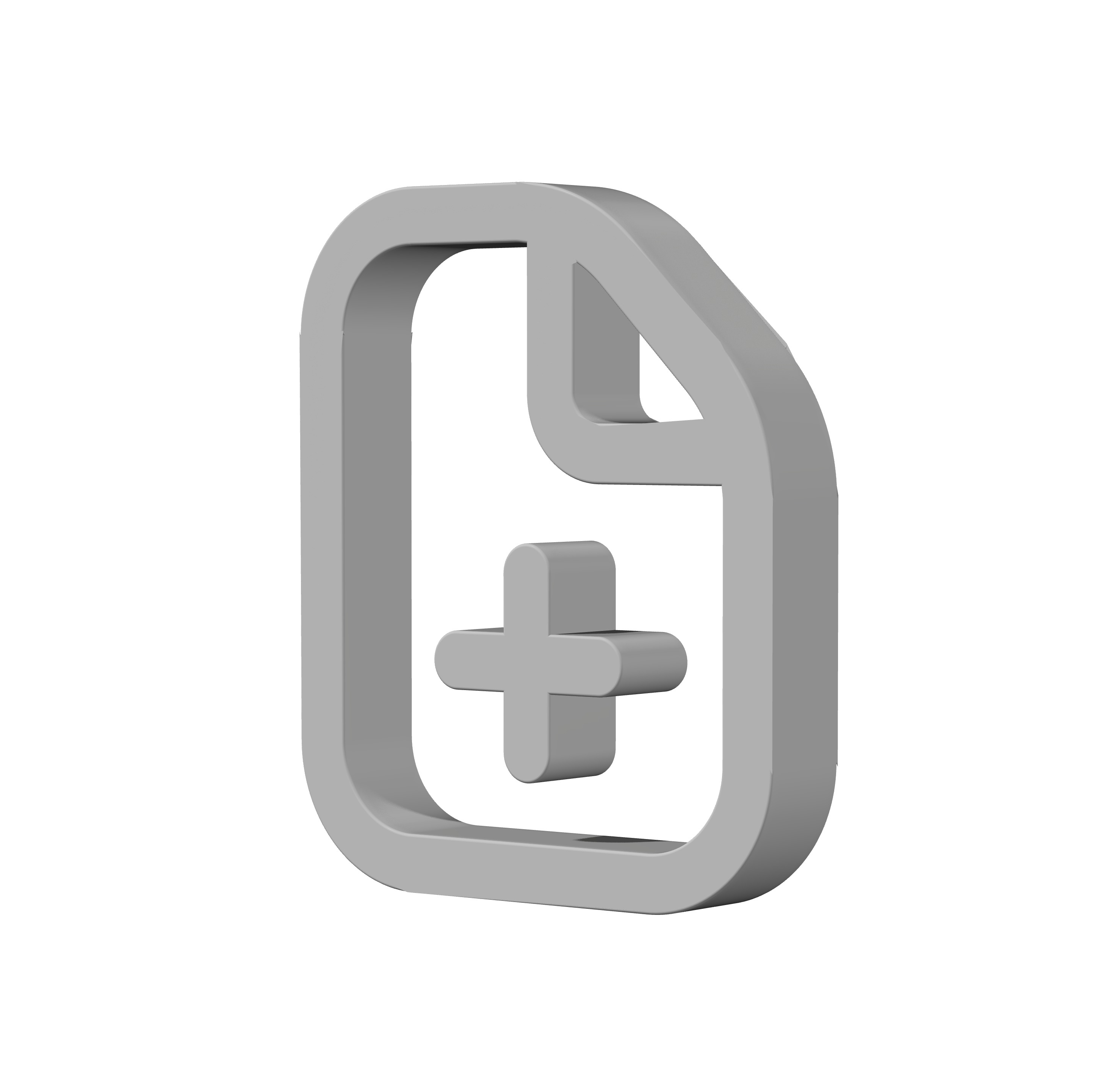 3d add document icon Low-poly 3D model_8