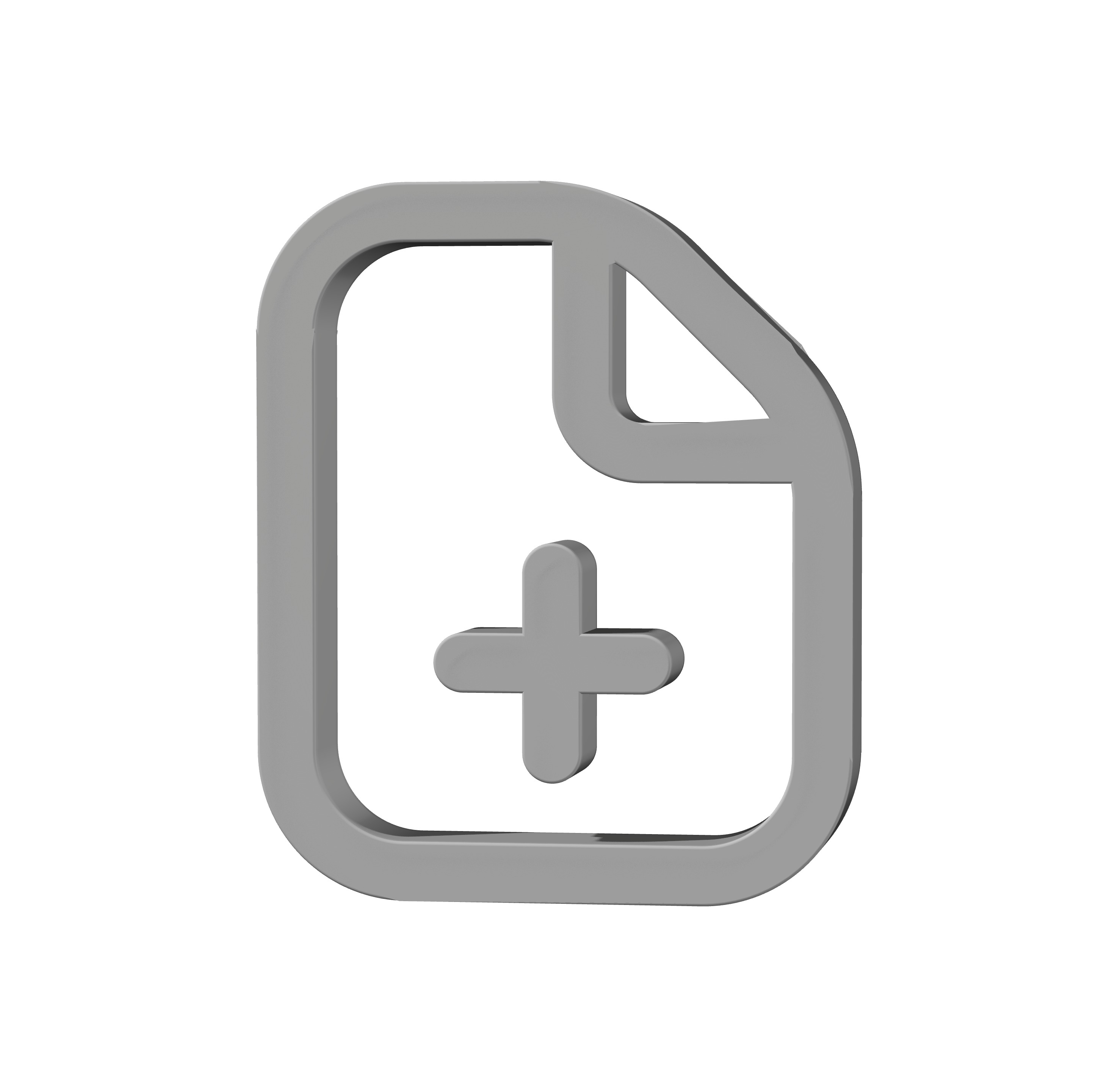 3d add document icon Low-poly 3D model_9