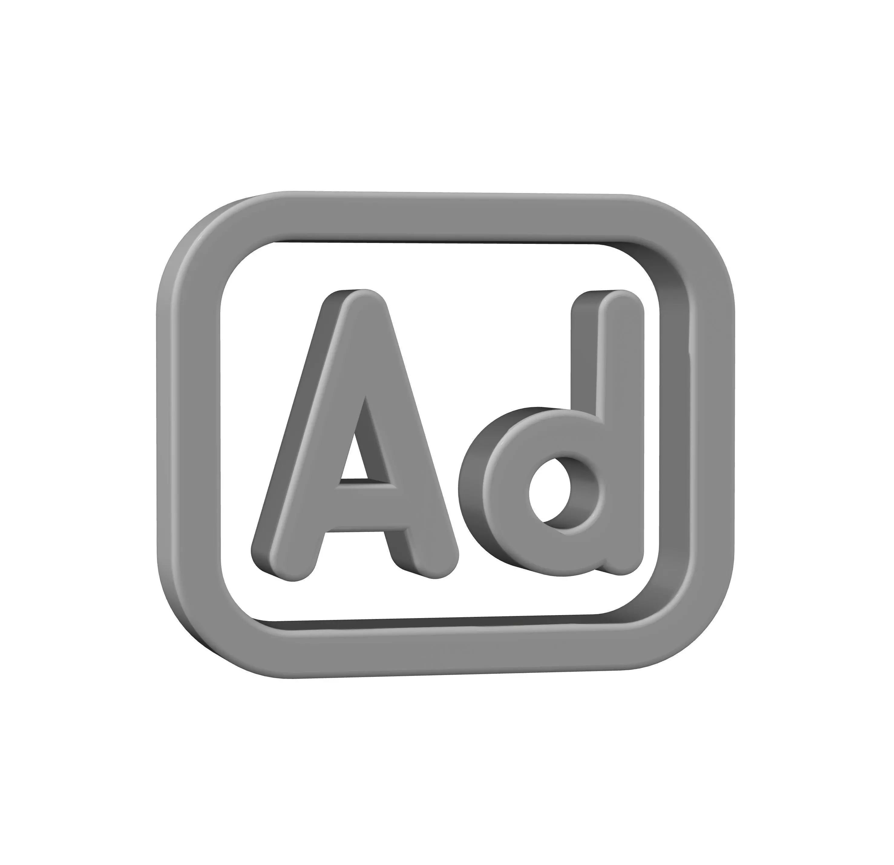 AD icon 3D Low-poly 3D model_0