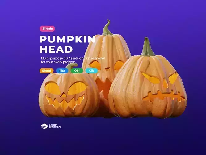 Cartoon Halloween Pumpkin Head