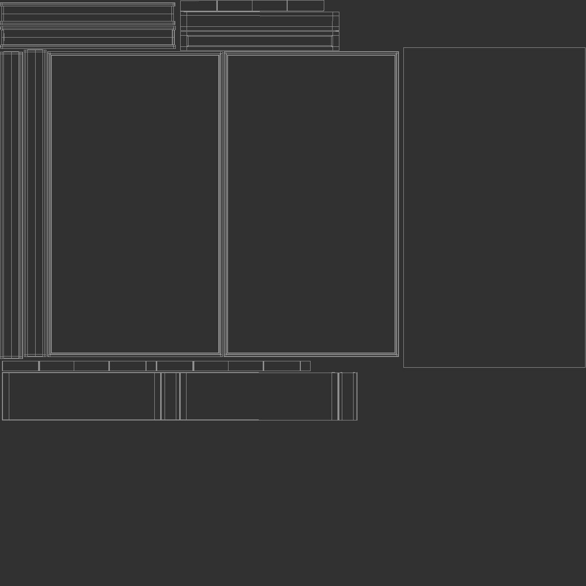 Vertical Rectangular Street Billboard advertising sidewalk pylon Low-poly 3D model_5