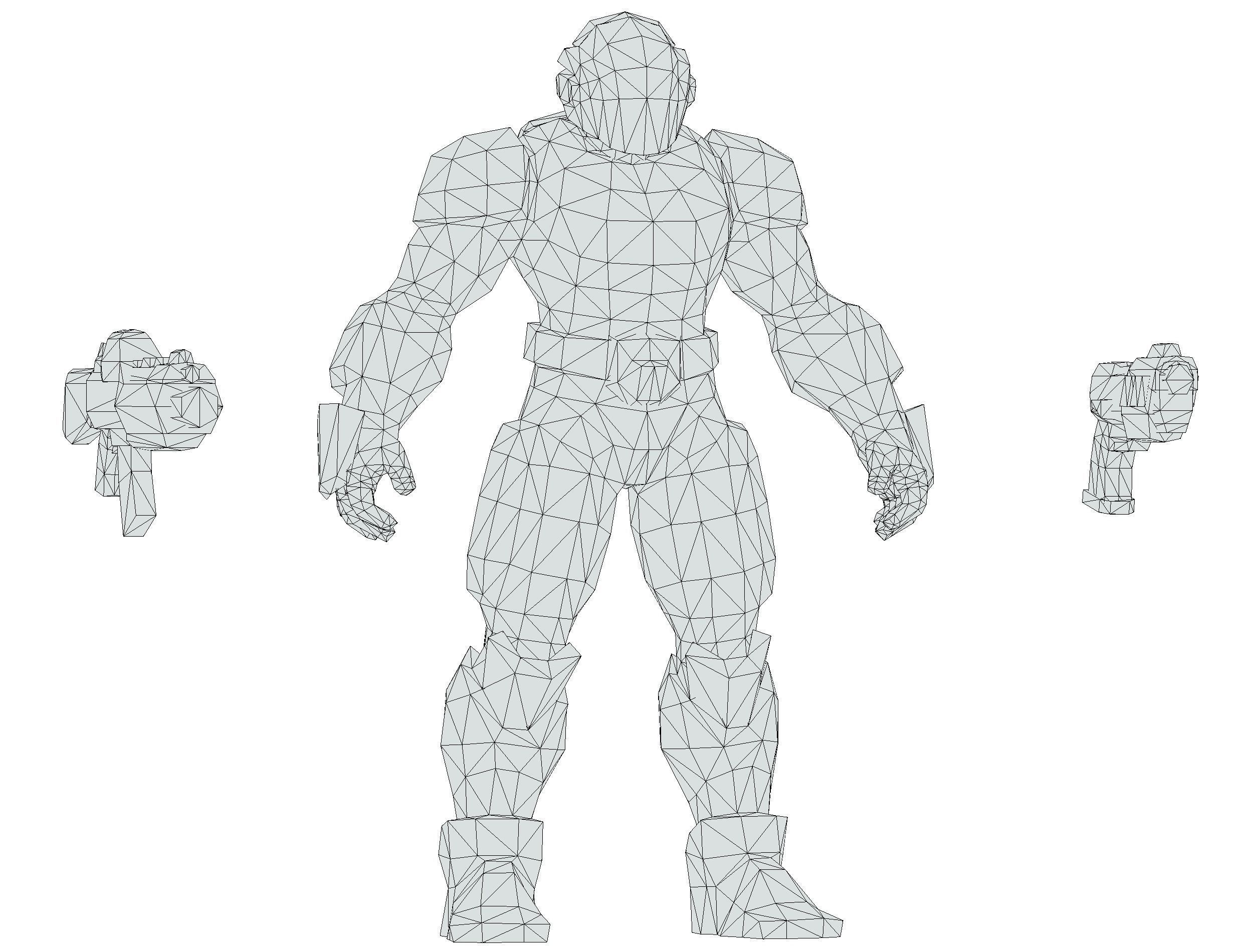 Cartoon Sci-Fi Cyborg Drone Trooper Soldier Low-poly 3D model_84