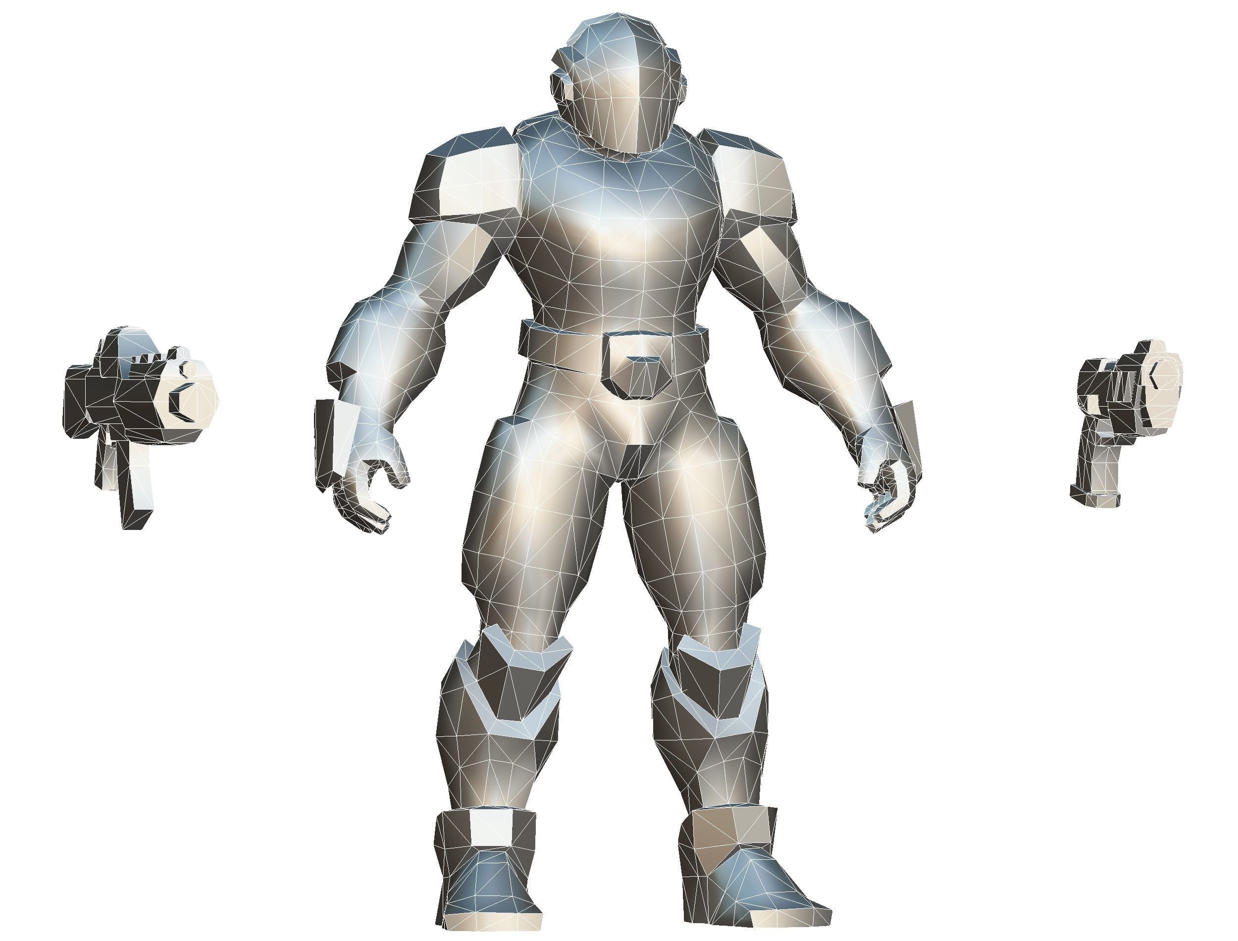 Cartoon Sci-Fi Cyborg Drone Trooper Soldier Low-poly 3D model_82