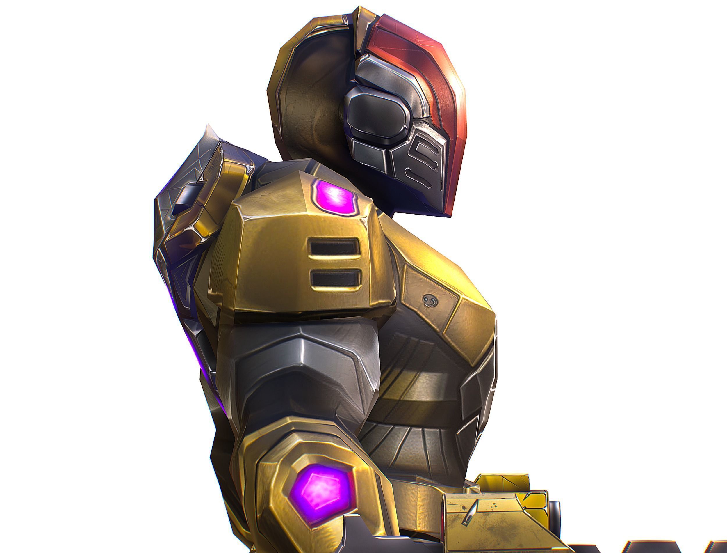 Cartoon Sci-Fi Cyborg Drone Trooper Soldier Low-poly 3D model_32