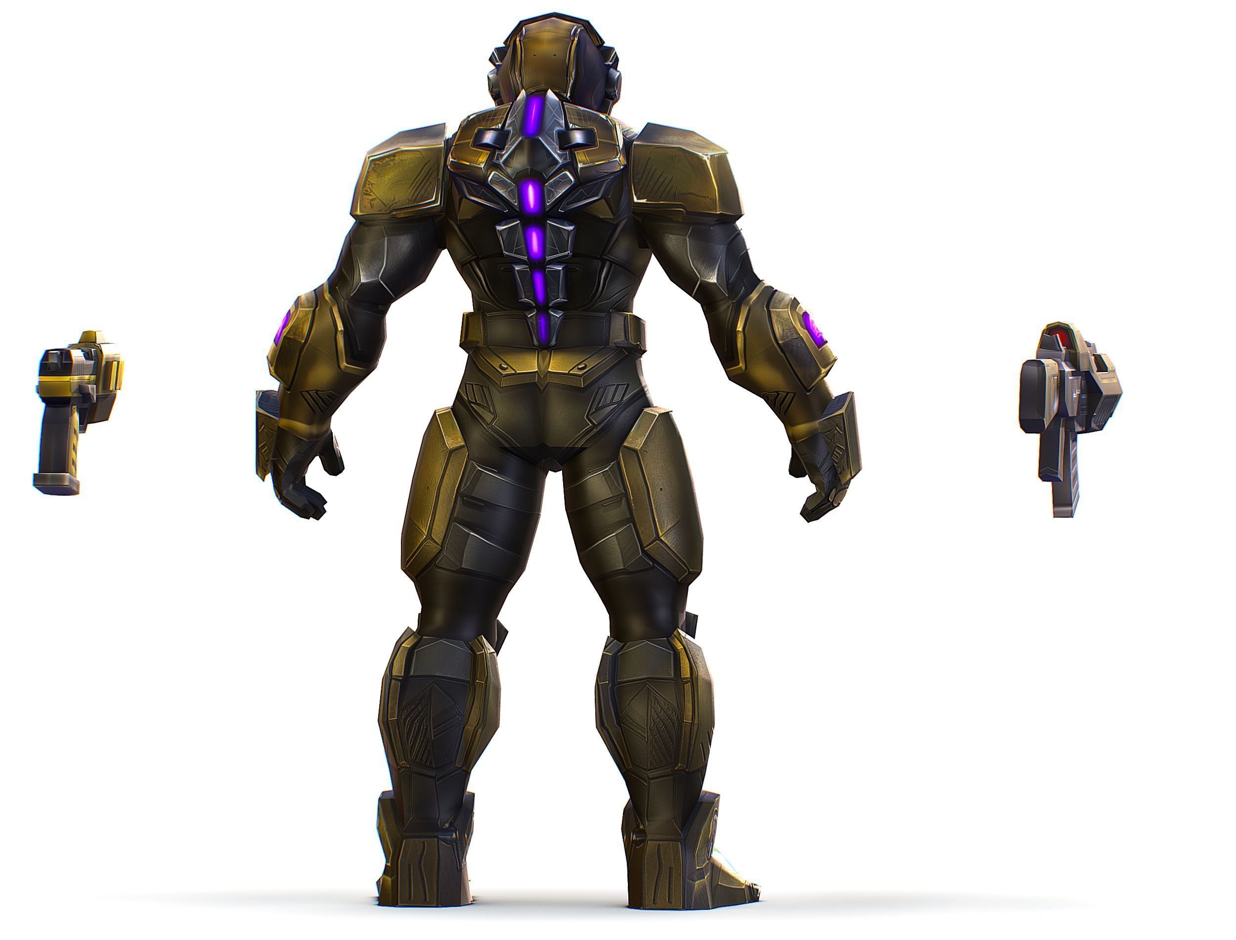 Cartoon Sci-Fi Cyborg Drone Trooper Soldier Low-poly 3D model_8