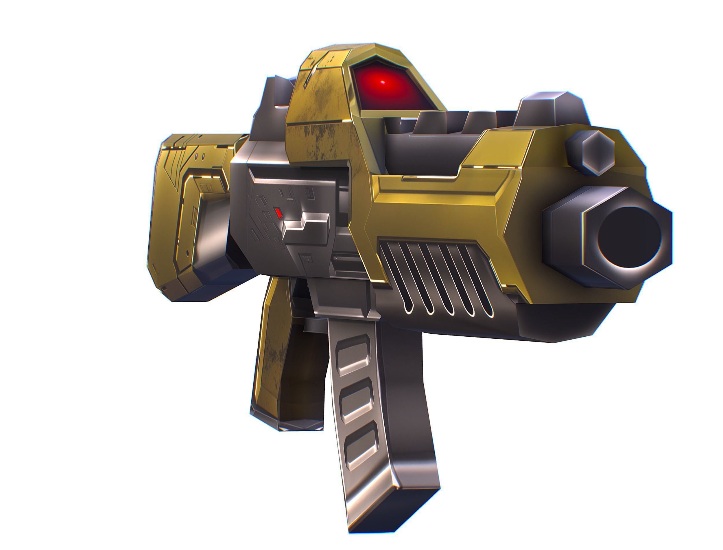 Cartoon Sci-Fi Cyborg Drone Trooper Soldier Low-poly 3D model_56