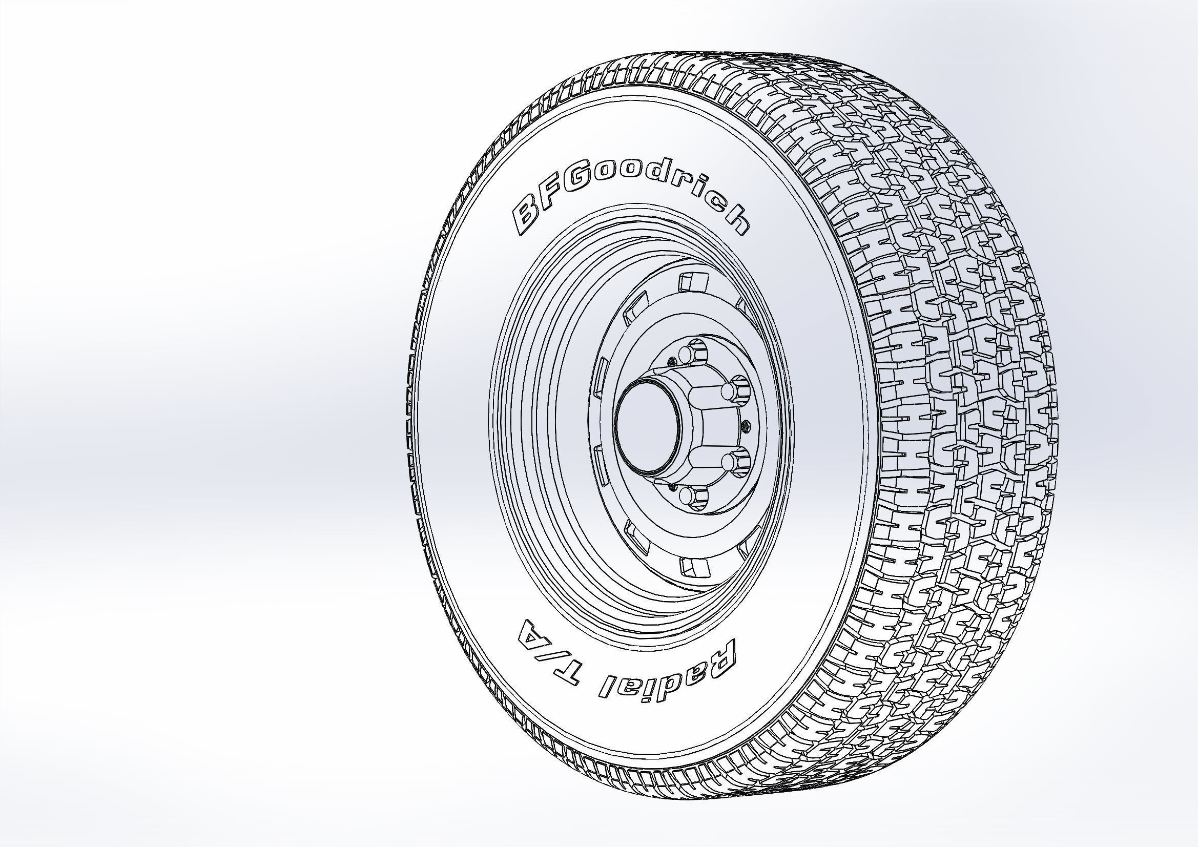 Wheel for scale model of Chevy truck 10 windows 3D print model_7