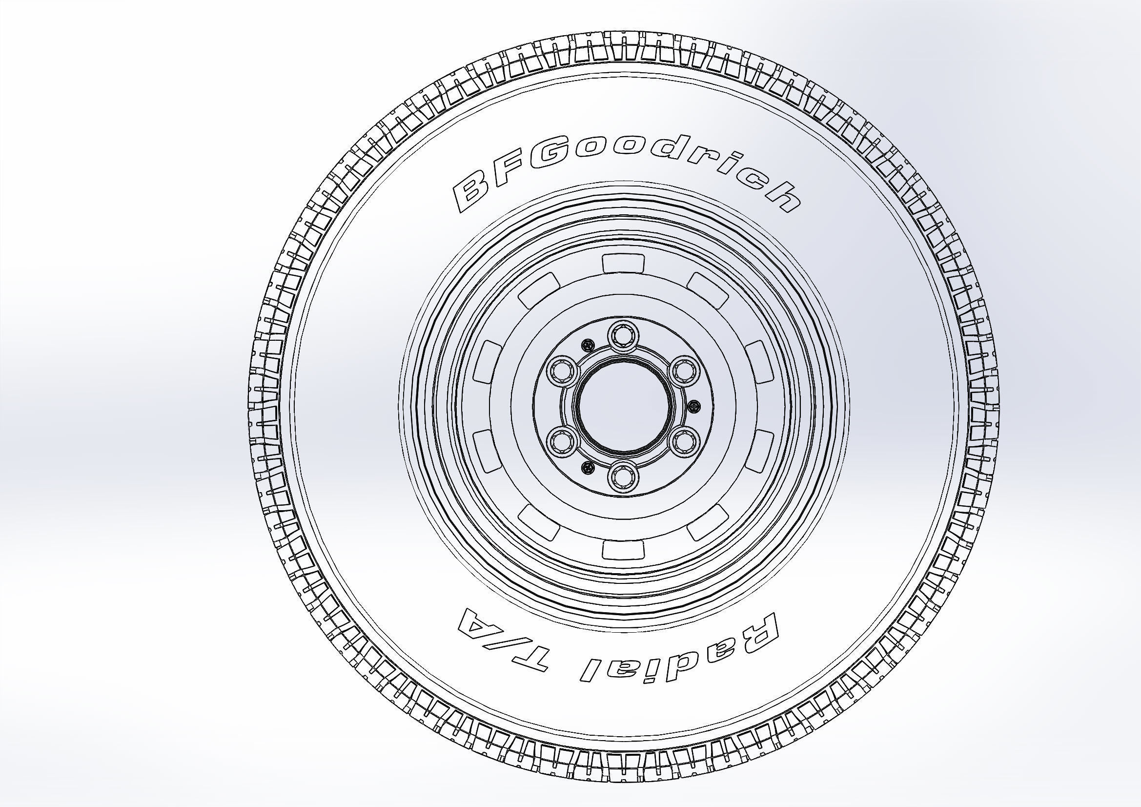 Wheel for scale model of Chevy truck 10 windows 3D print model_6