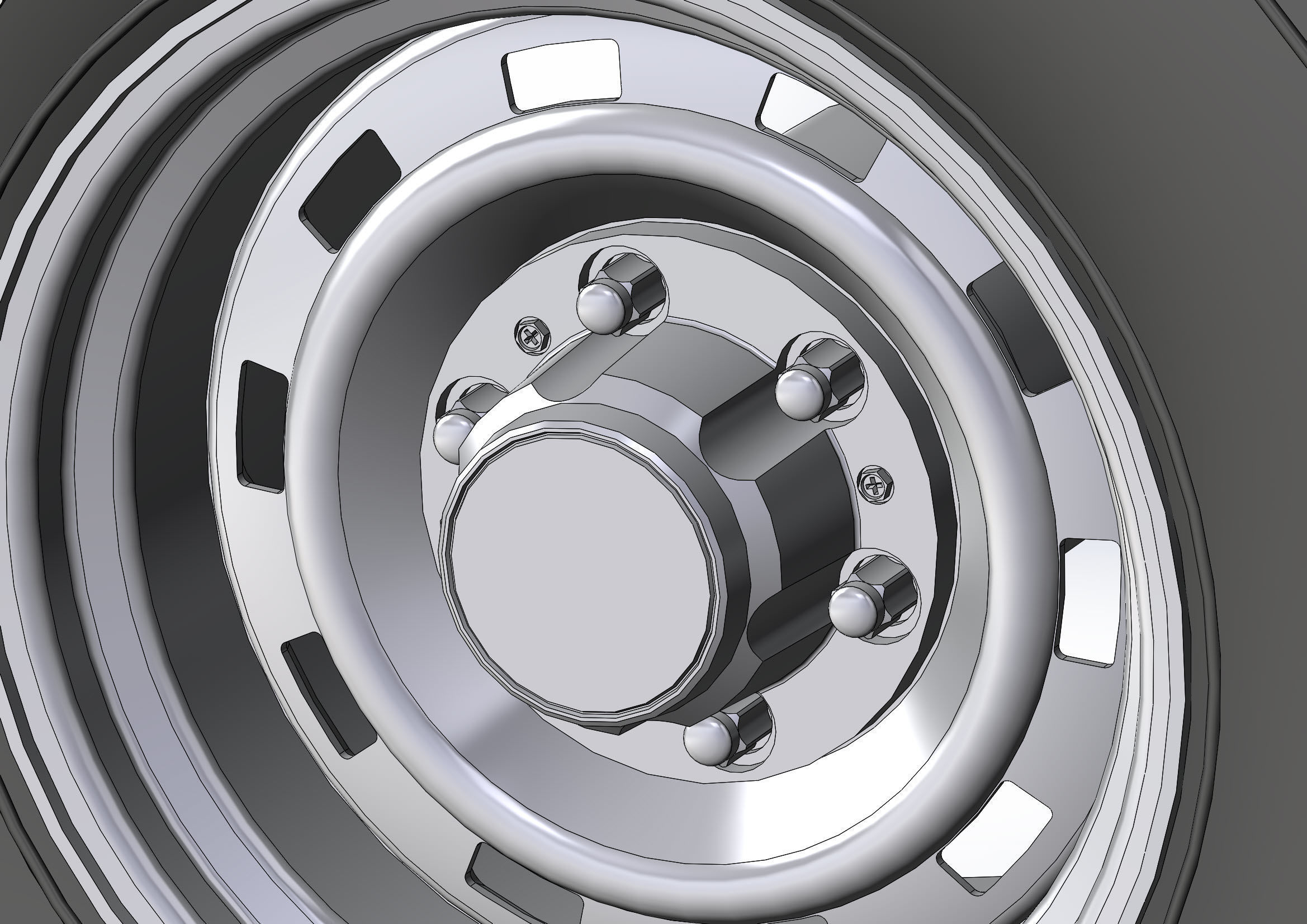 Wheel for scale model of Chevy truck 10 windows 3D print model_5