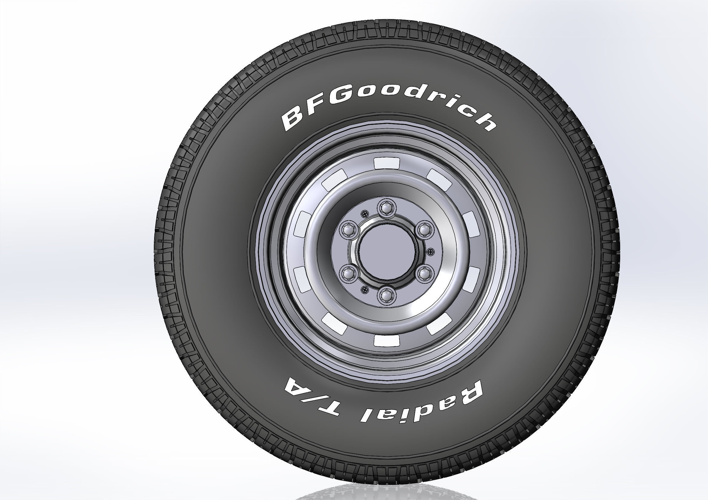 Wheel for scale model of Chevy truck 10 windows 3D print model_4