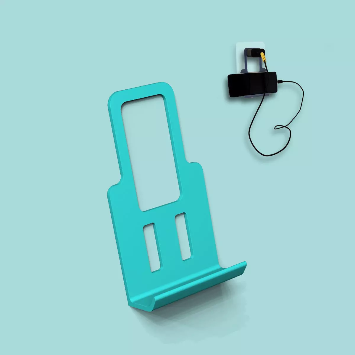 Simple Charging Phone Holder - Simple Plug Printable 3D print model_0