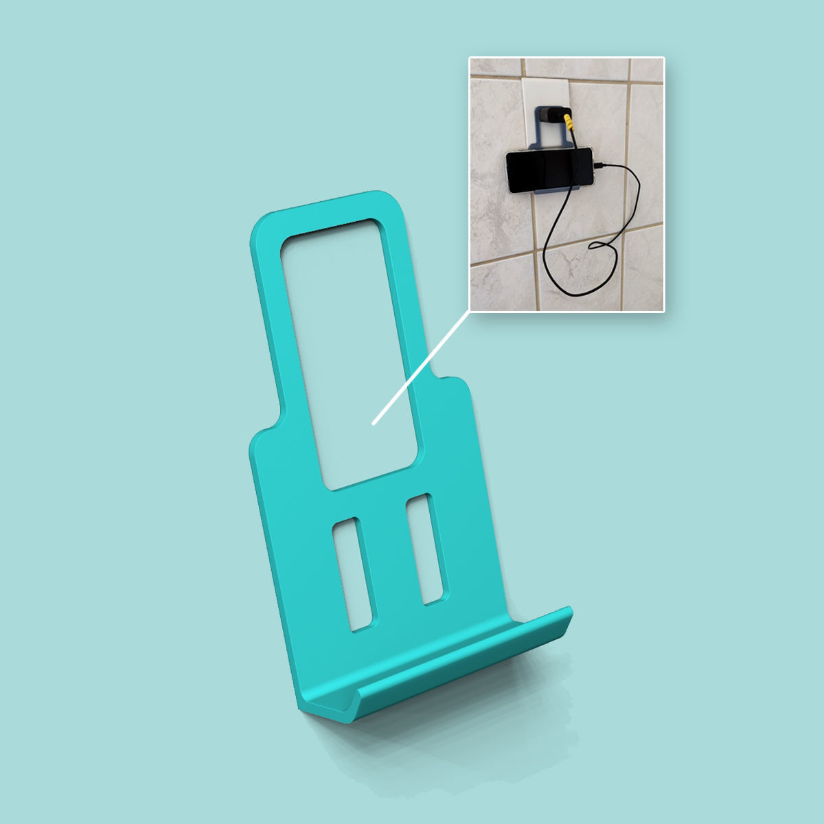 Simple Charging Phone Holder - Simple Plug Printable 3D print model_3