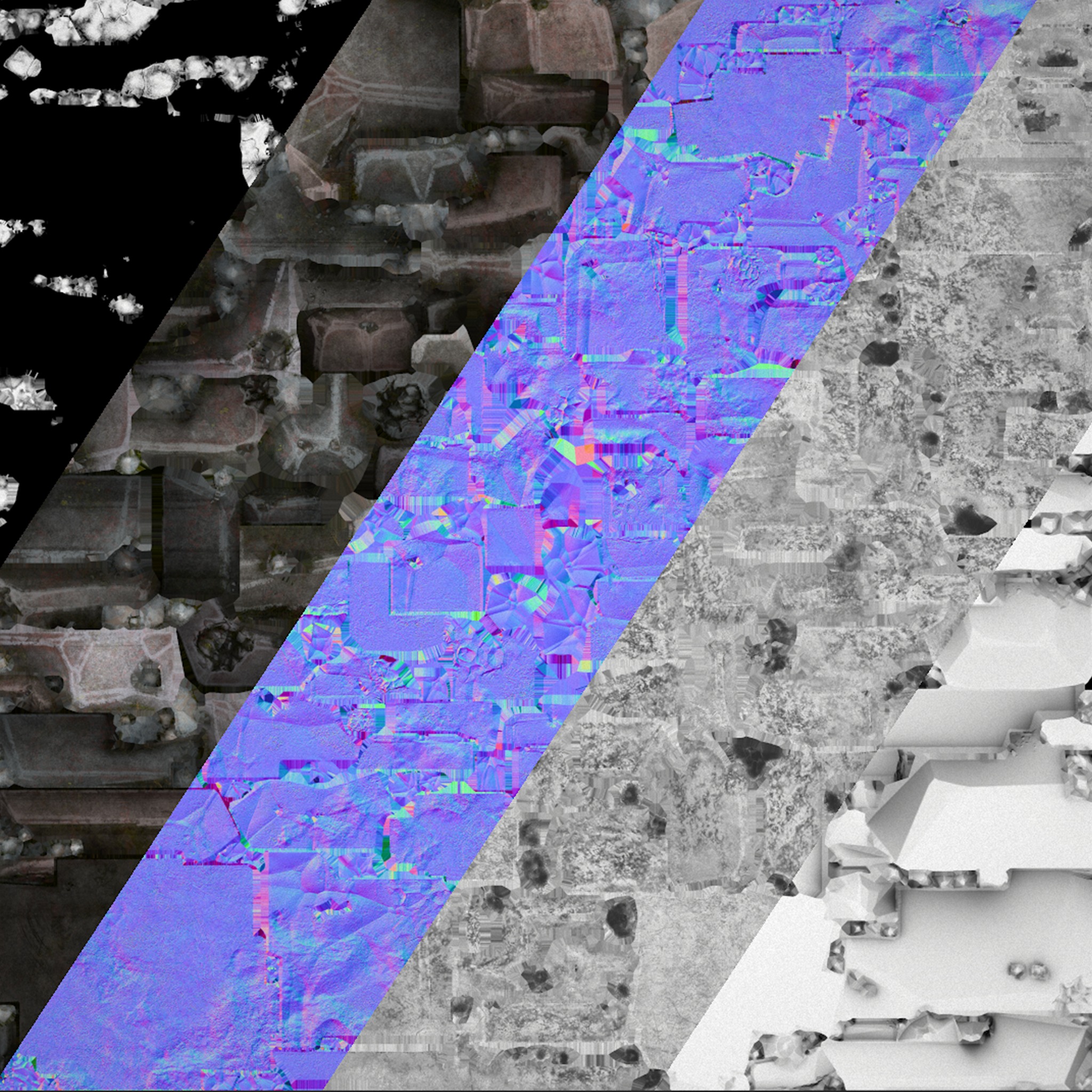 Tin Ore Deposits Minerals in Rocks Low-poly 3D model_17