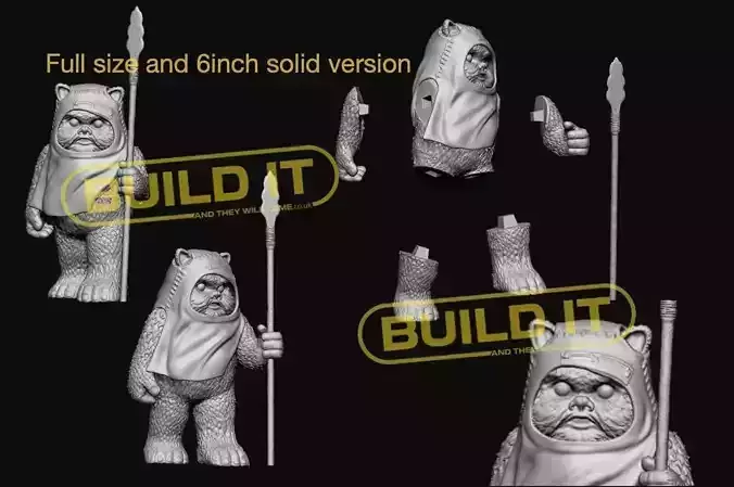 Ewok full size and 6inch STL 