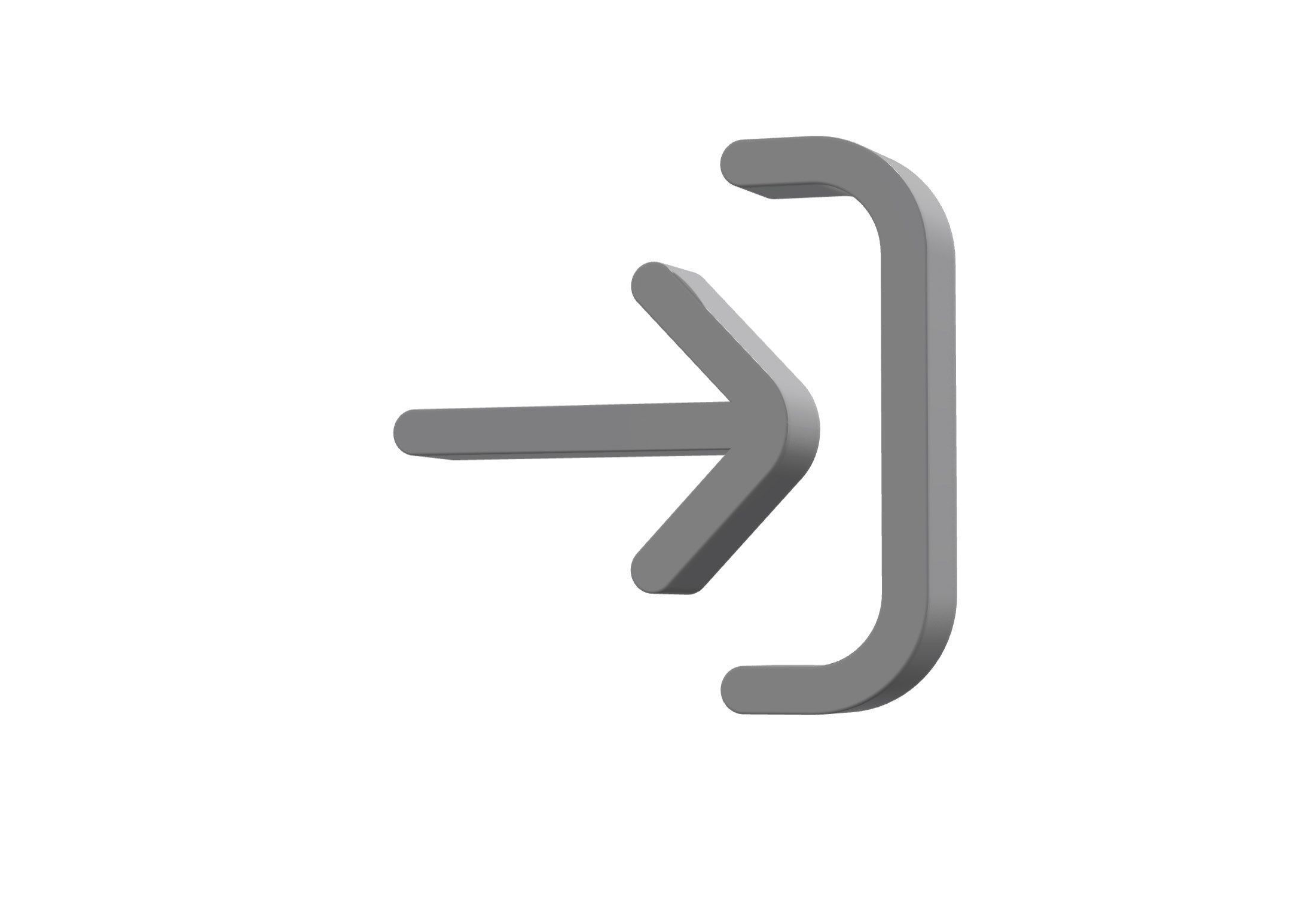 3d arrow right to bracket Low-poly 3D model_6