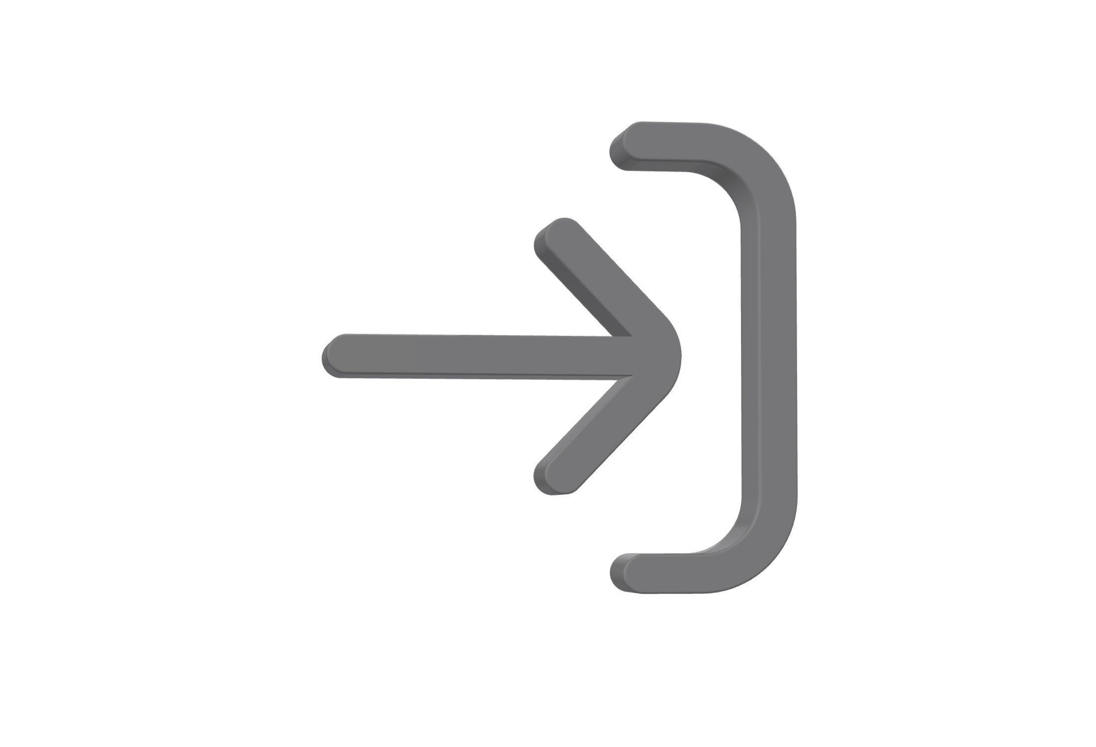 3d arrow right to bracket Low-poly 3D model_7