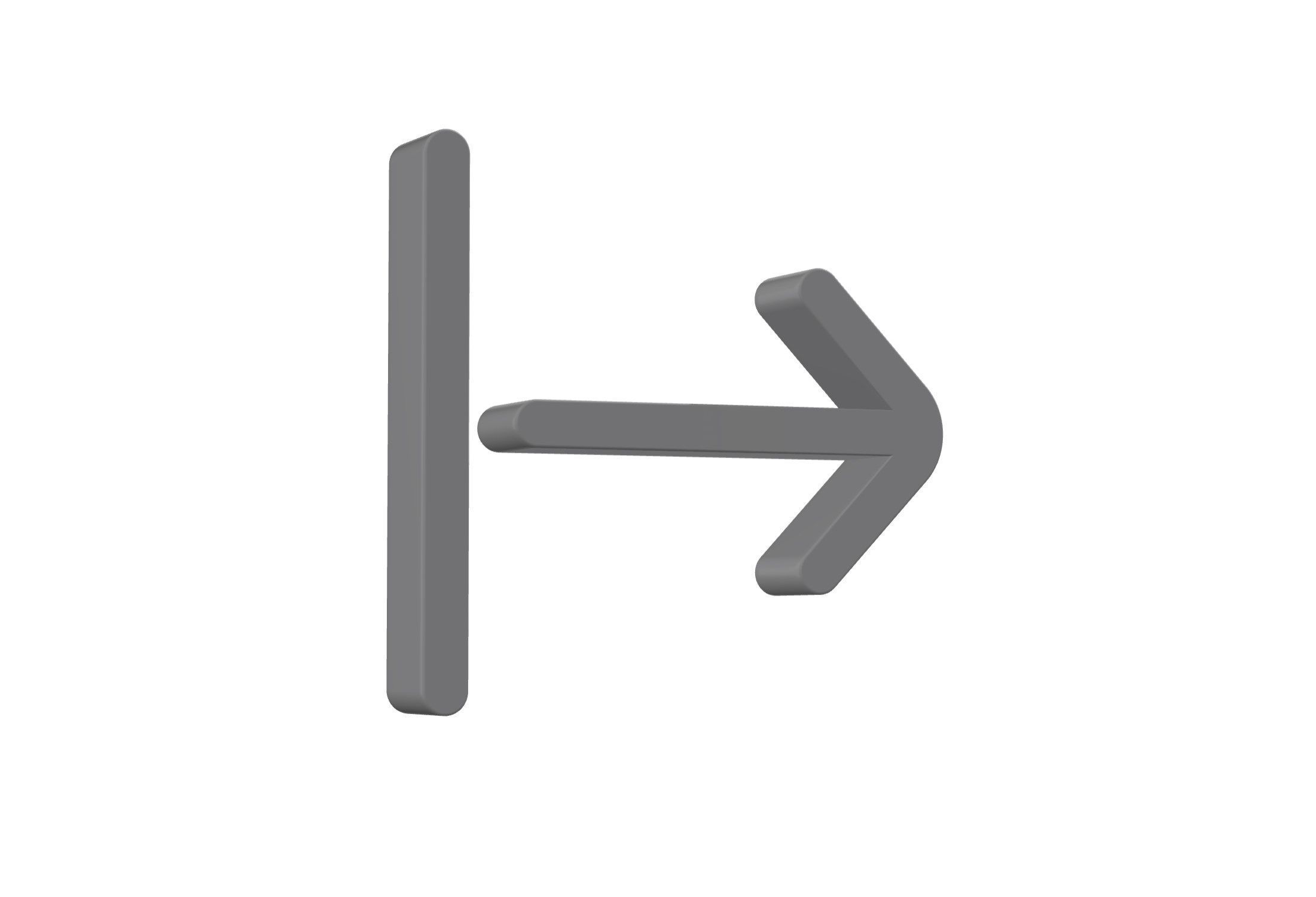 3d arrow left from line Low-poly 3D model_2