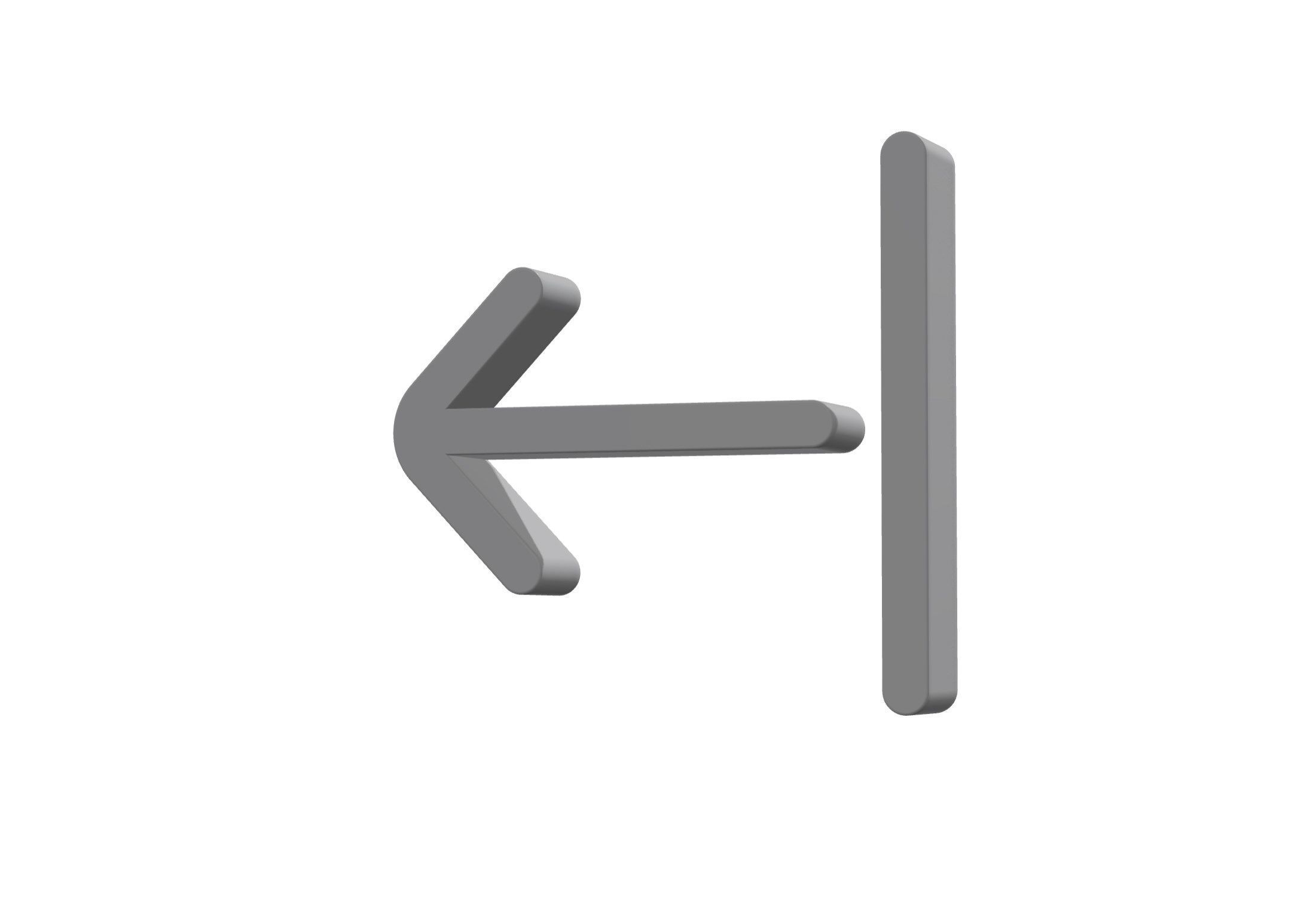 3d arrow left from line Low-poly 3D model_6