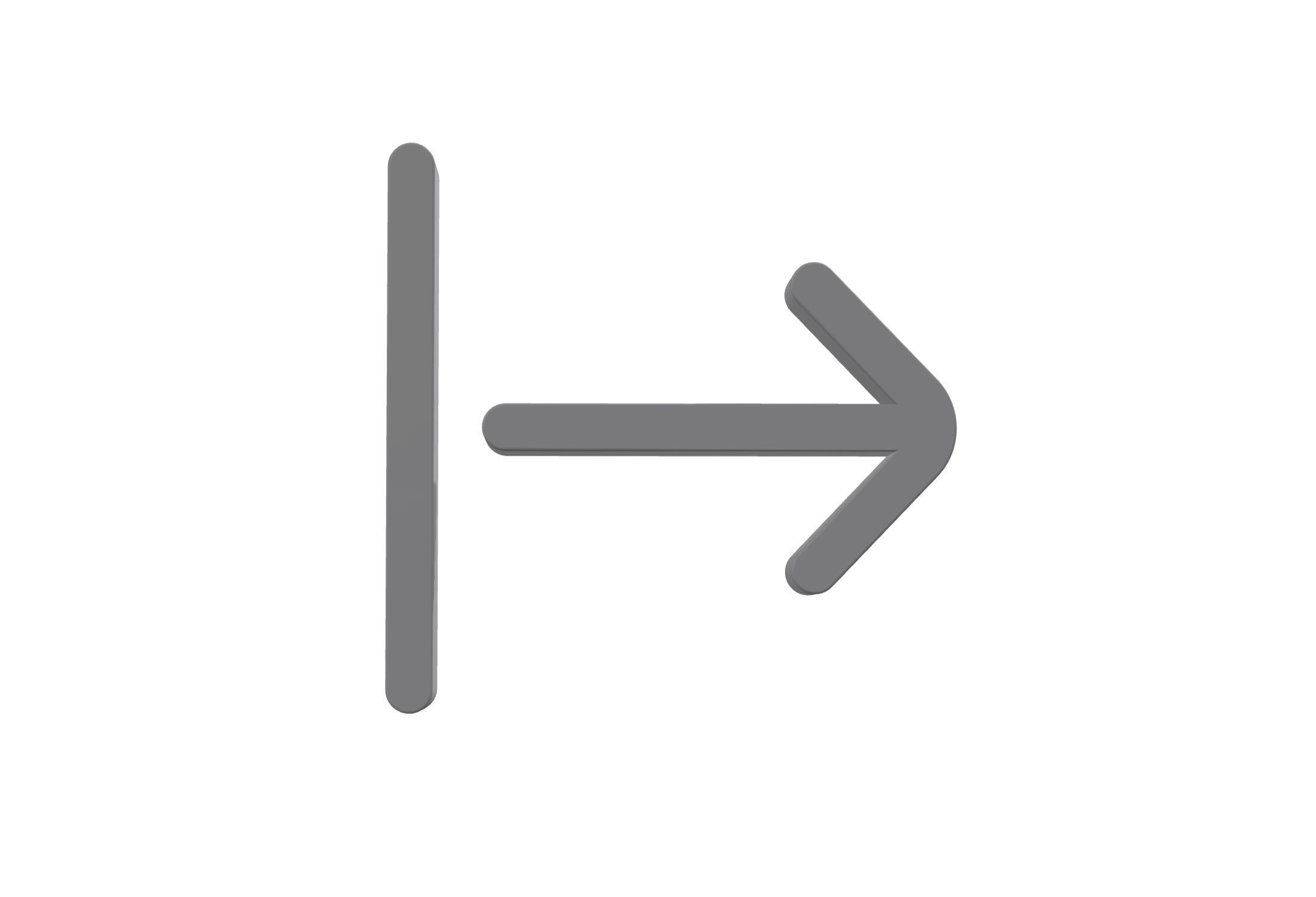 3d arrow left from line Low-poly 3D model_1