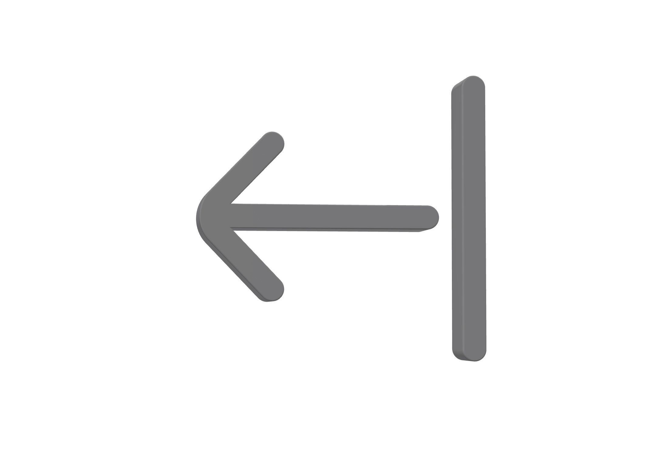 3d arrow left from line Low-poly 3D model_7