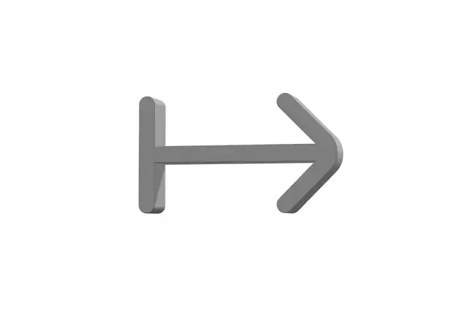 3d arrow from right Low-poly 3D model