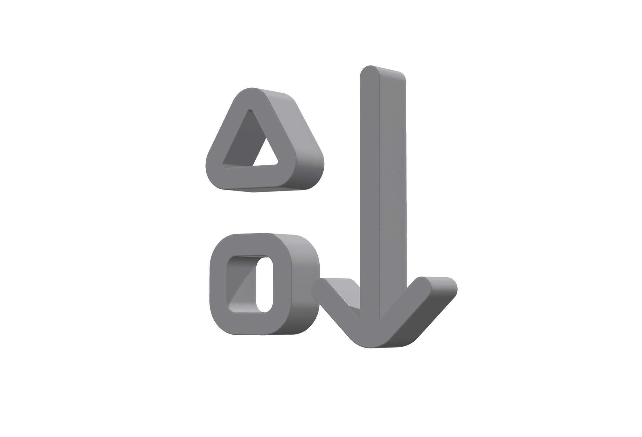 3d arrow down triangle square Low-poly 3D model_11