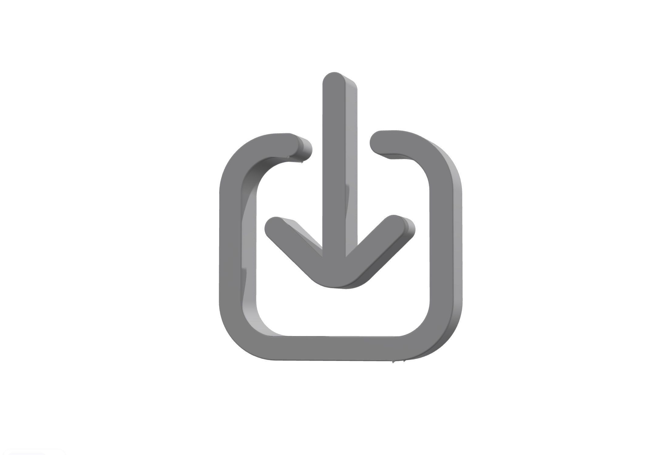 3d arrow down to square Low-poly 3D model_12