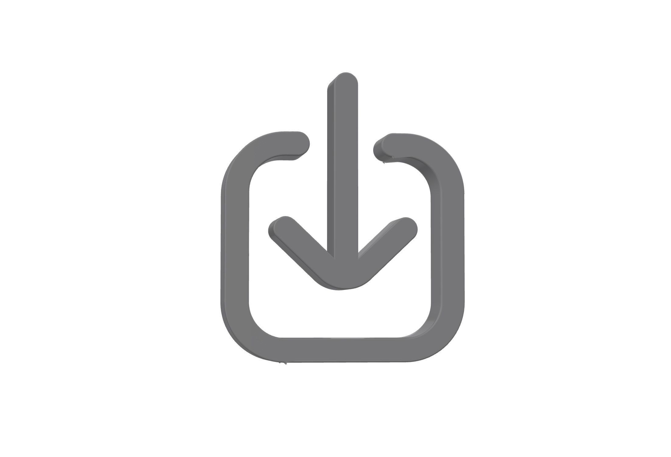 3d arrow down to square Low-poly 3D model_7