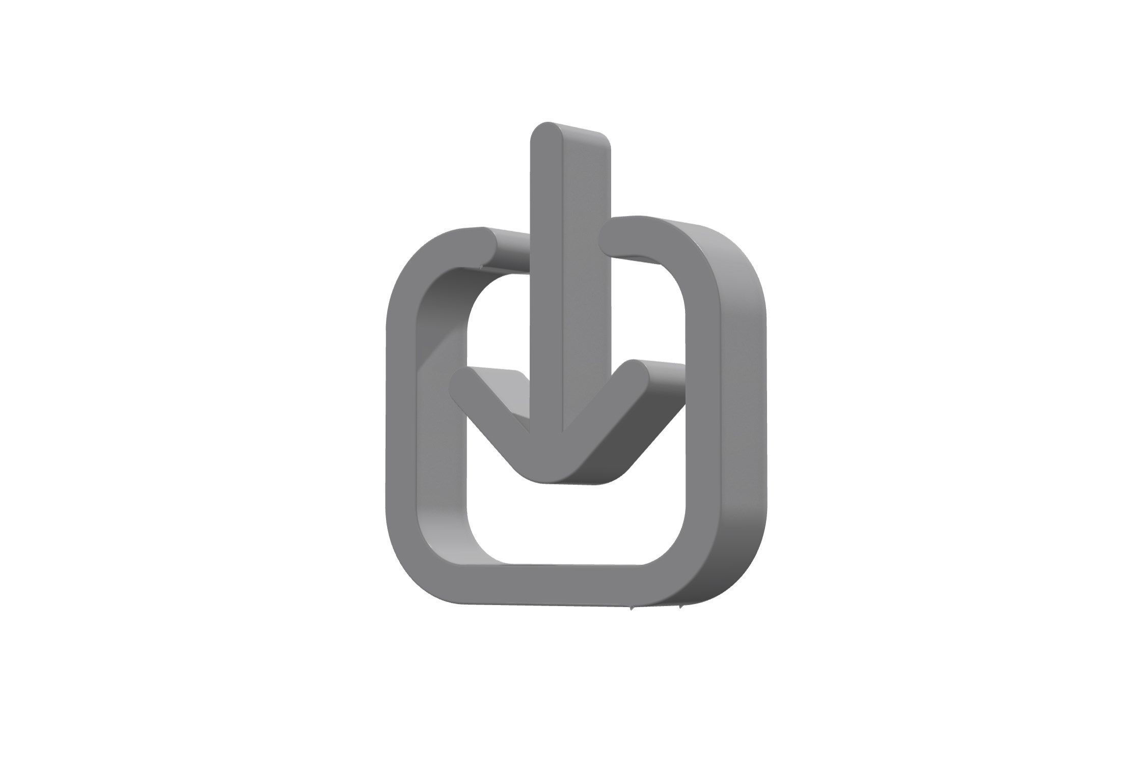 3d arrow down to square Low-poly 3D model_11