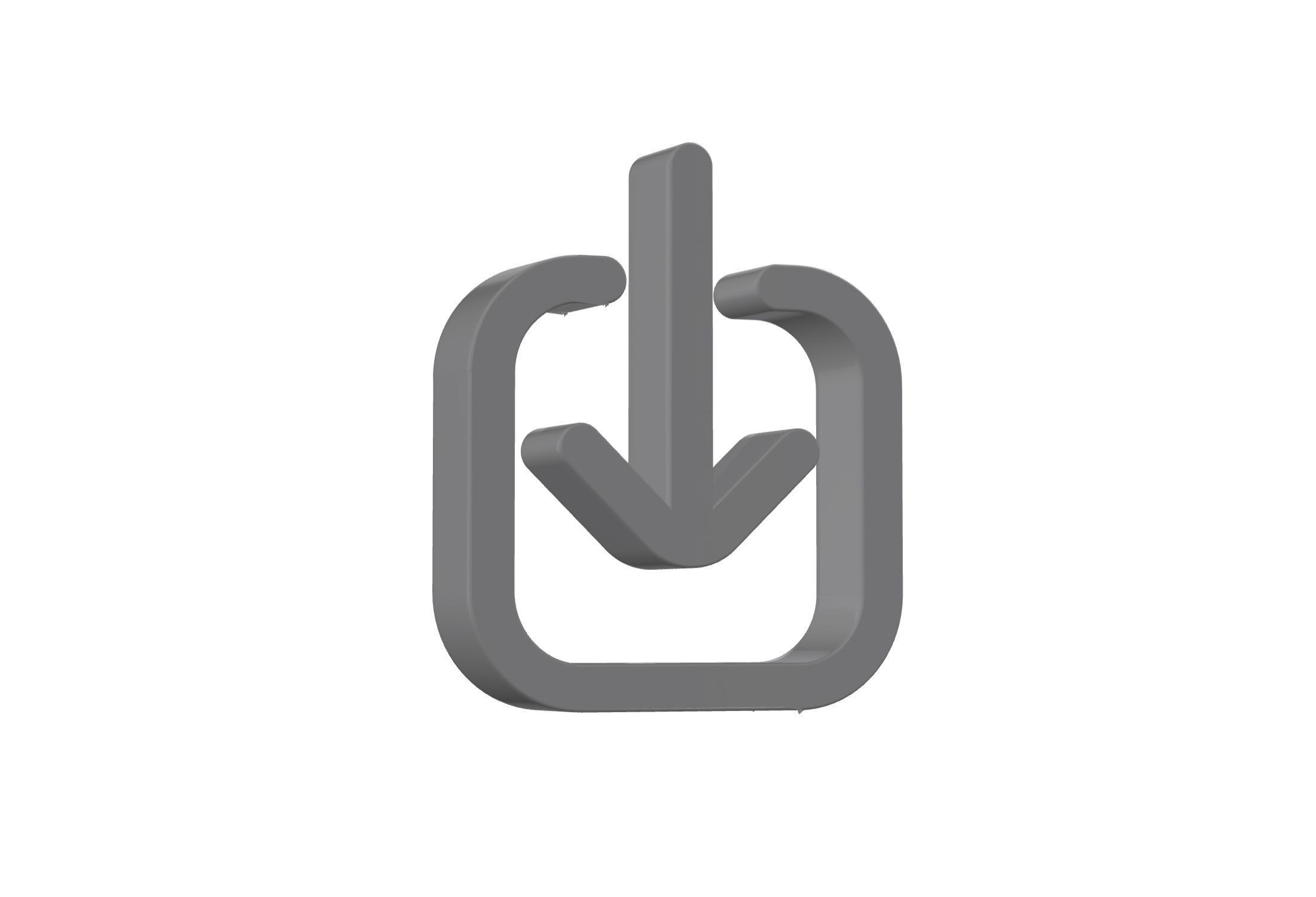 3d arrow down to square Low-poly 3D model_2