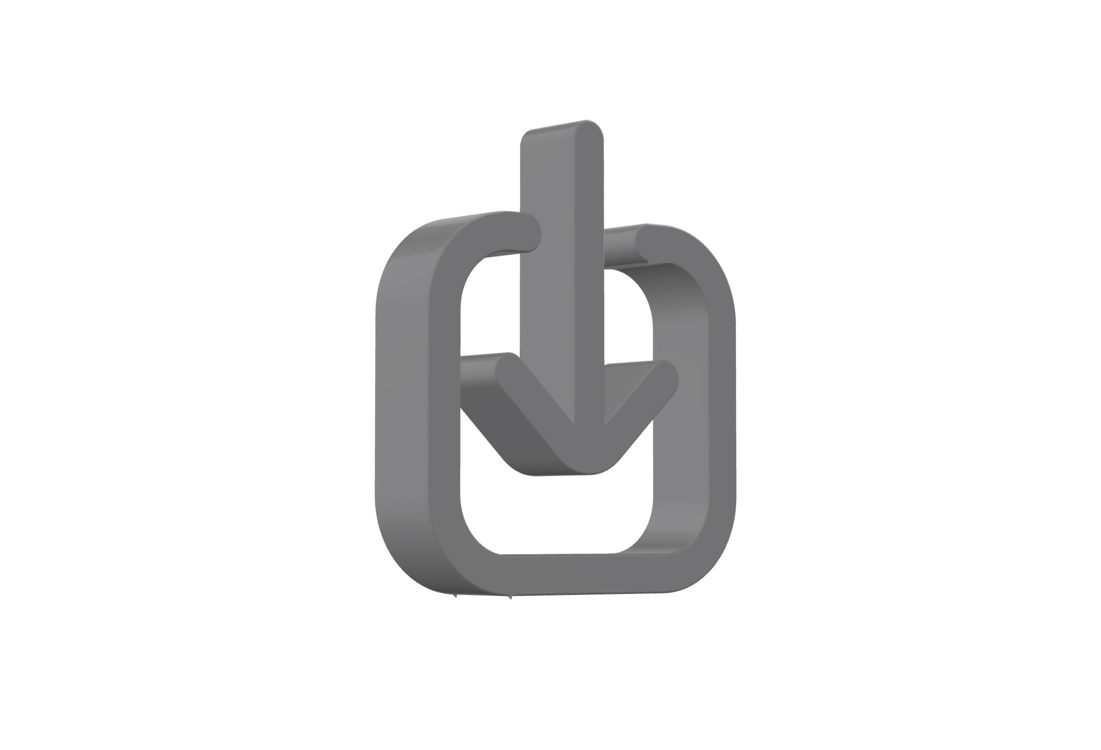 3d arrow down to square Low-poly 3D model_8